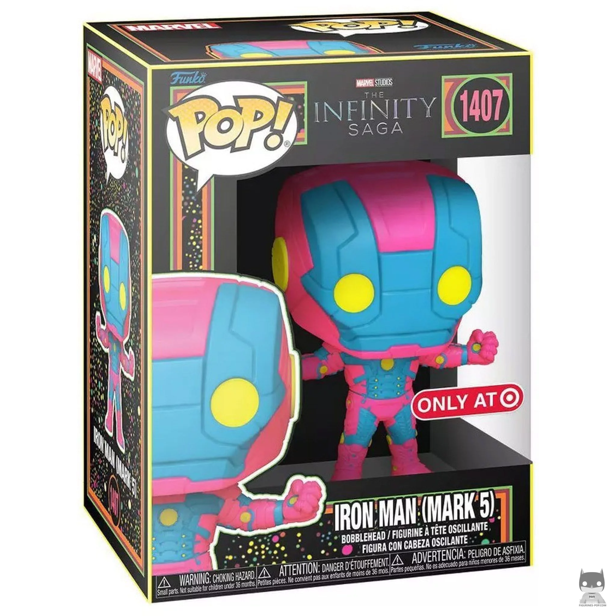 Iron Man (Mark 5) (Black Light) Funko Pop! figure in its box