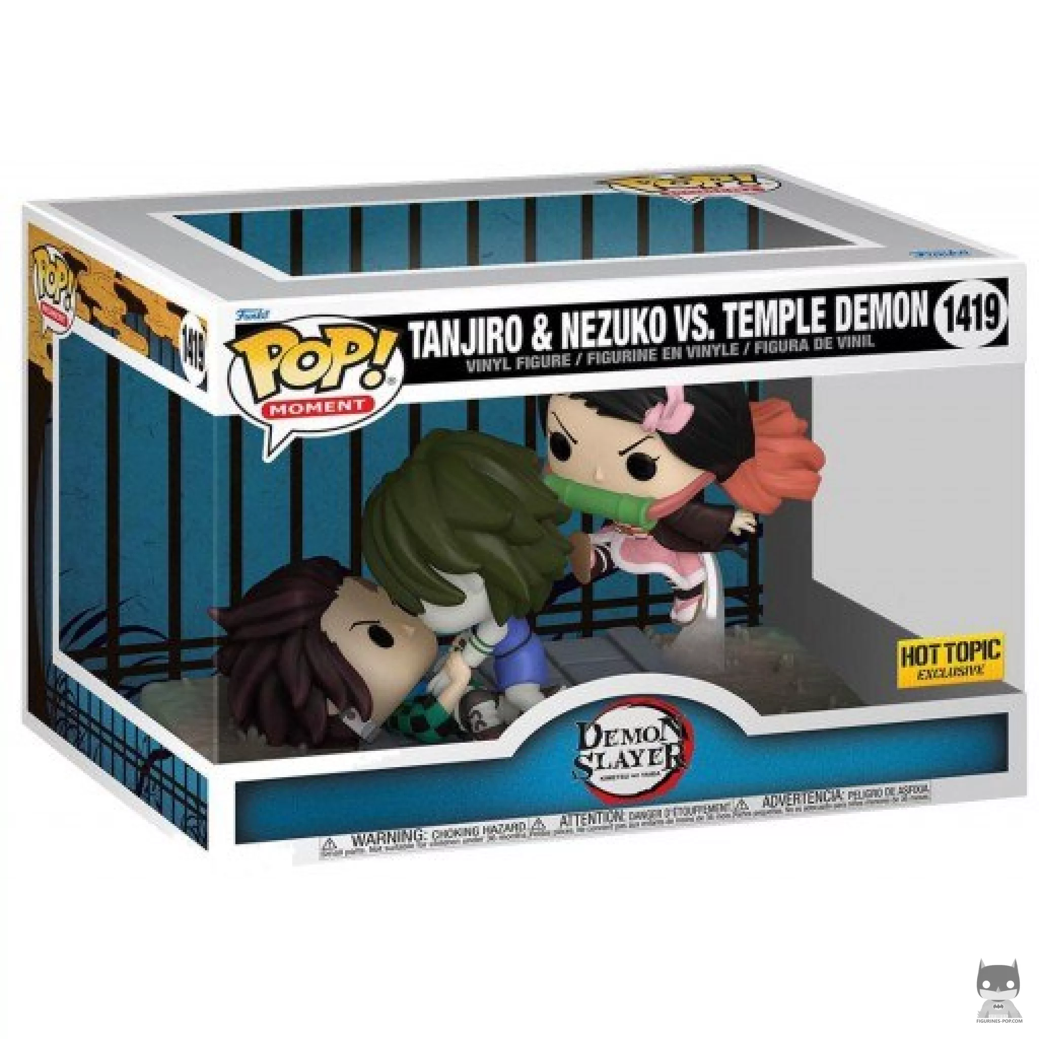 Tanjiro & Nezuko vs. Temple Demon Funko Pop! figure in its box