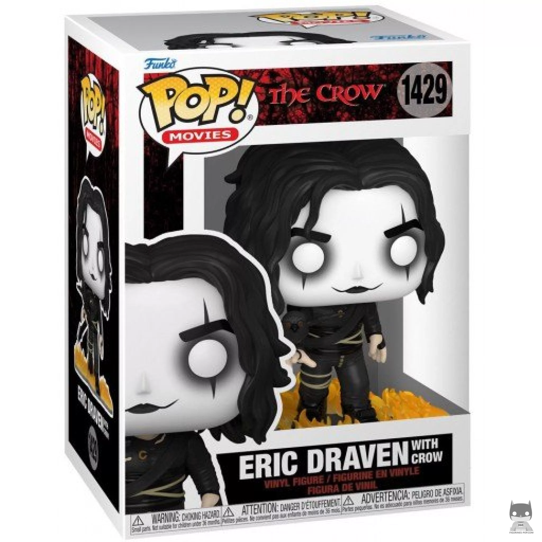 Eric Draven with Crow Funko Pop! figure in its box