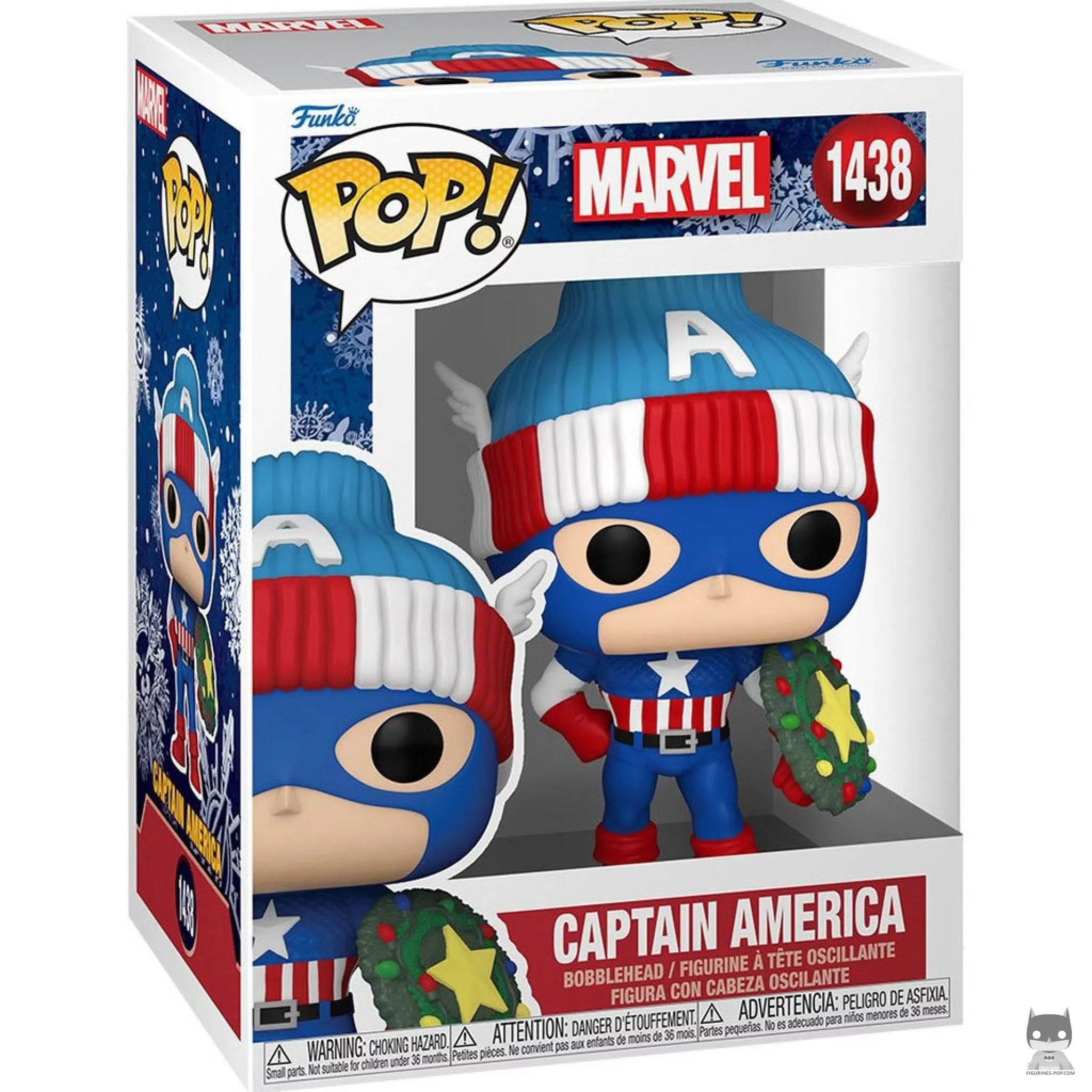 Captain America (Holiday) Funko Pop! figure in its box