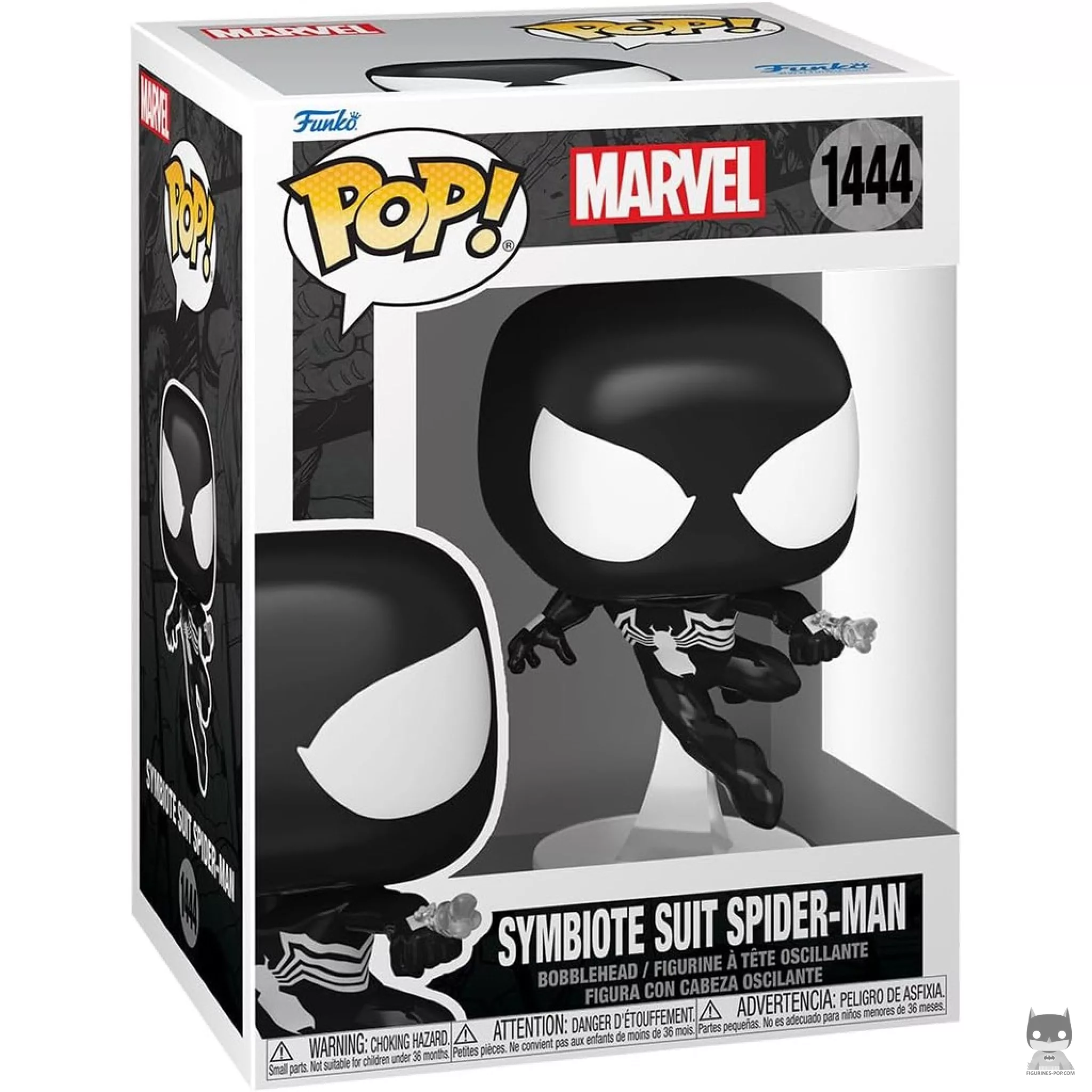 Symbiote Suit Spider-Man Funko Pop! figure in its box