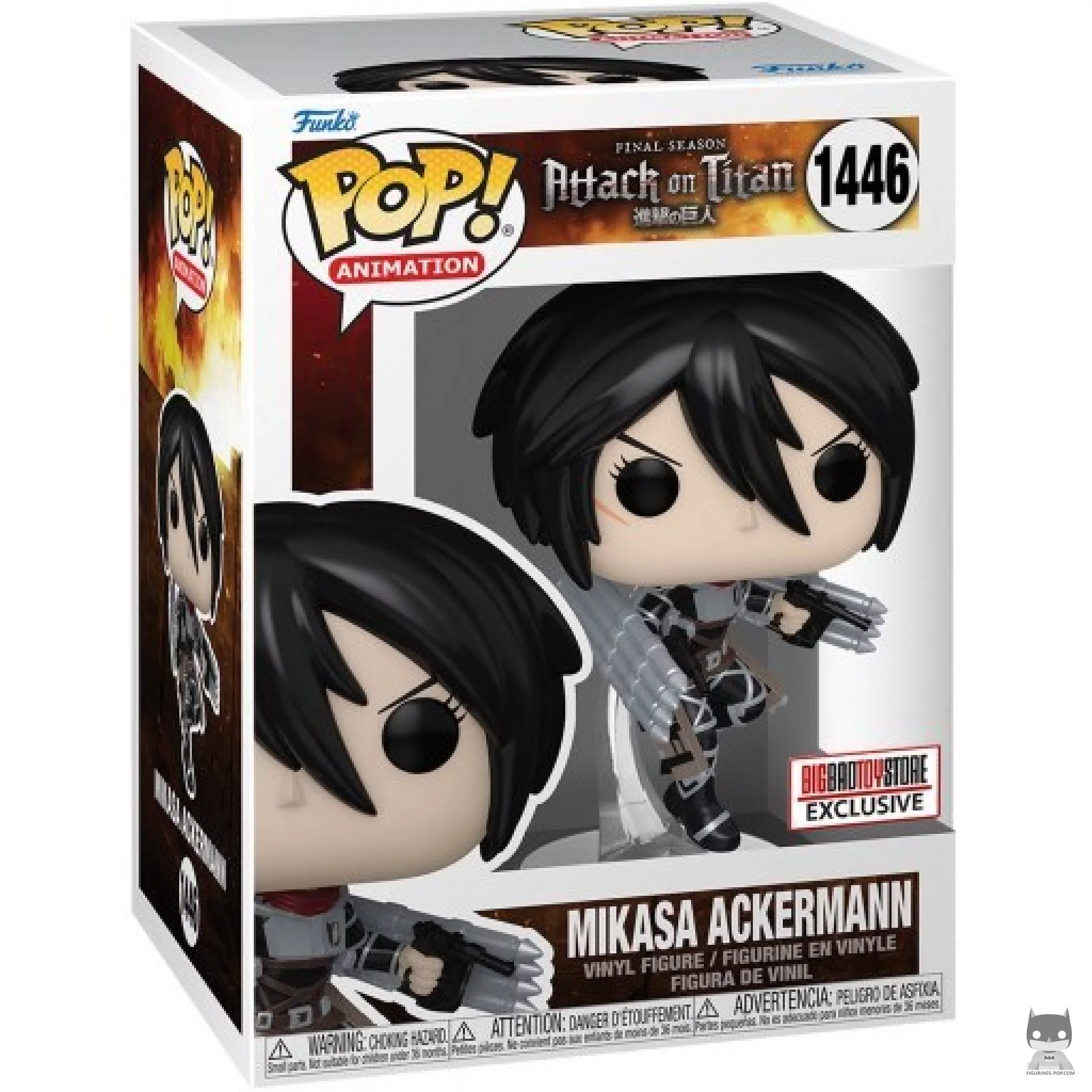 Mikasa Ackerman (Metallic) Funko Pop! figure in its box