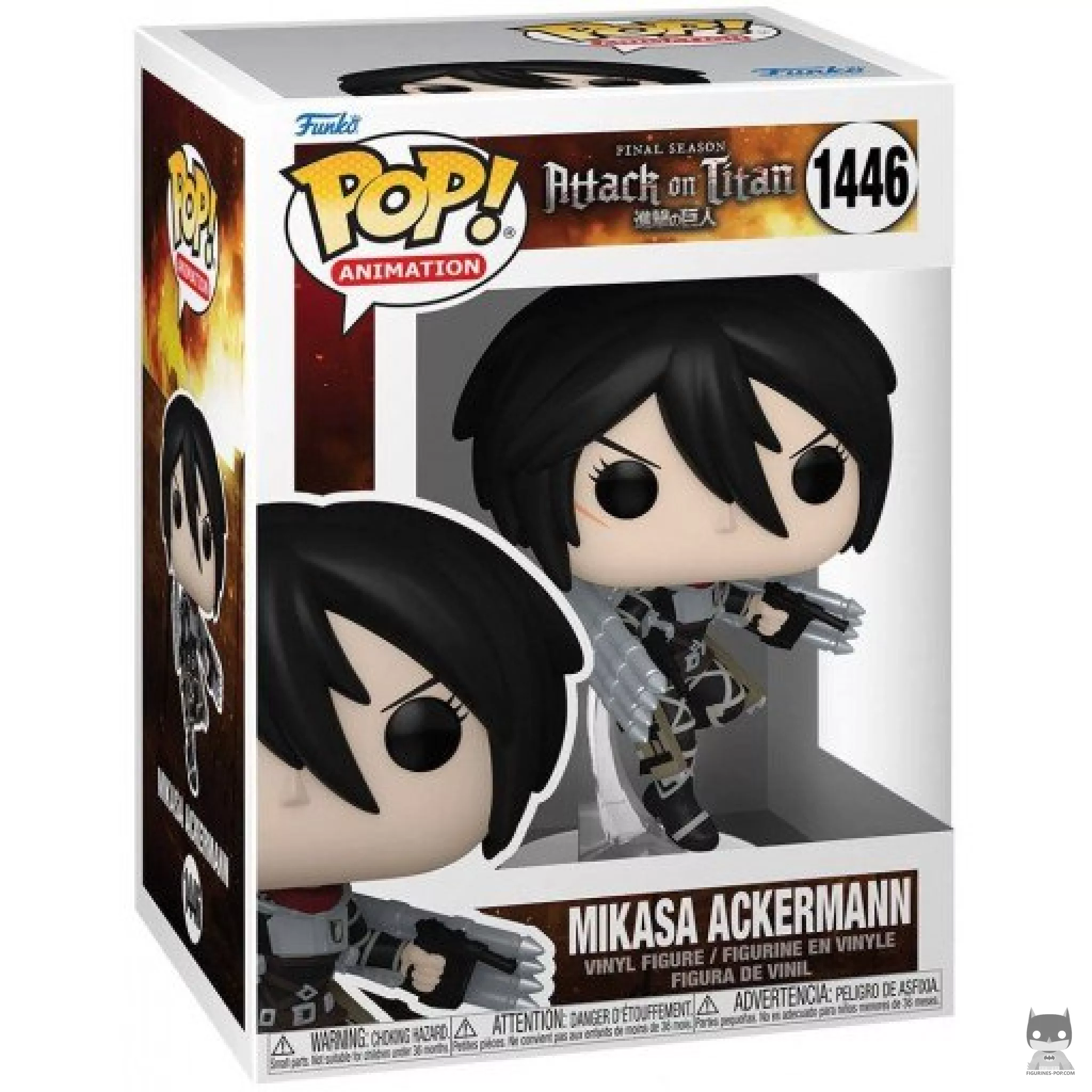 Mikasa Ackermann Funko Pop! figure in its box