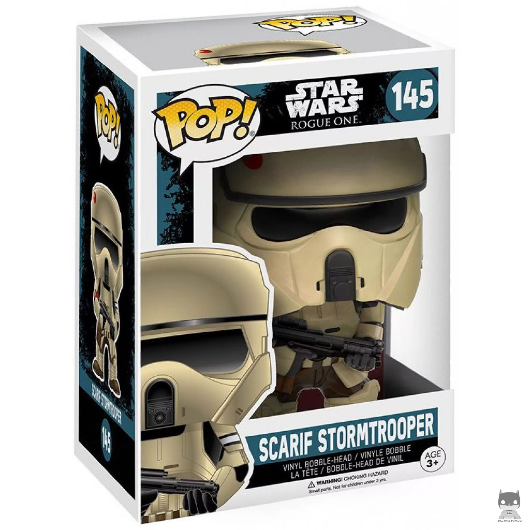Scarif Stormtrooper Funko Pop! figure in its box