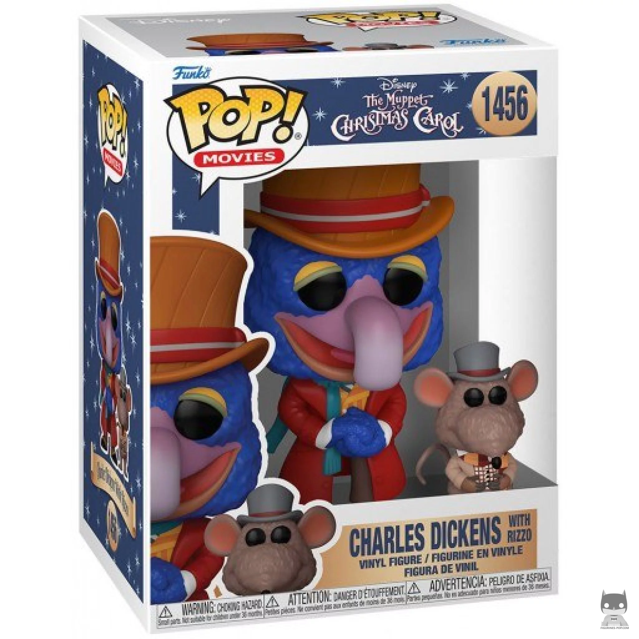 Charles Dickens with Rizzo Funko Pop! figure in its box