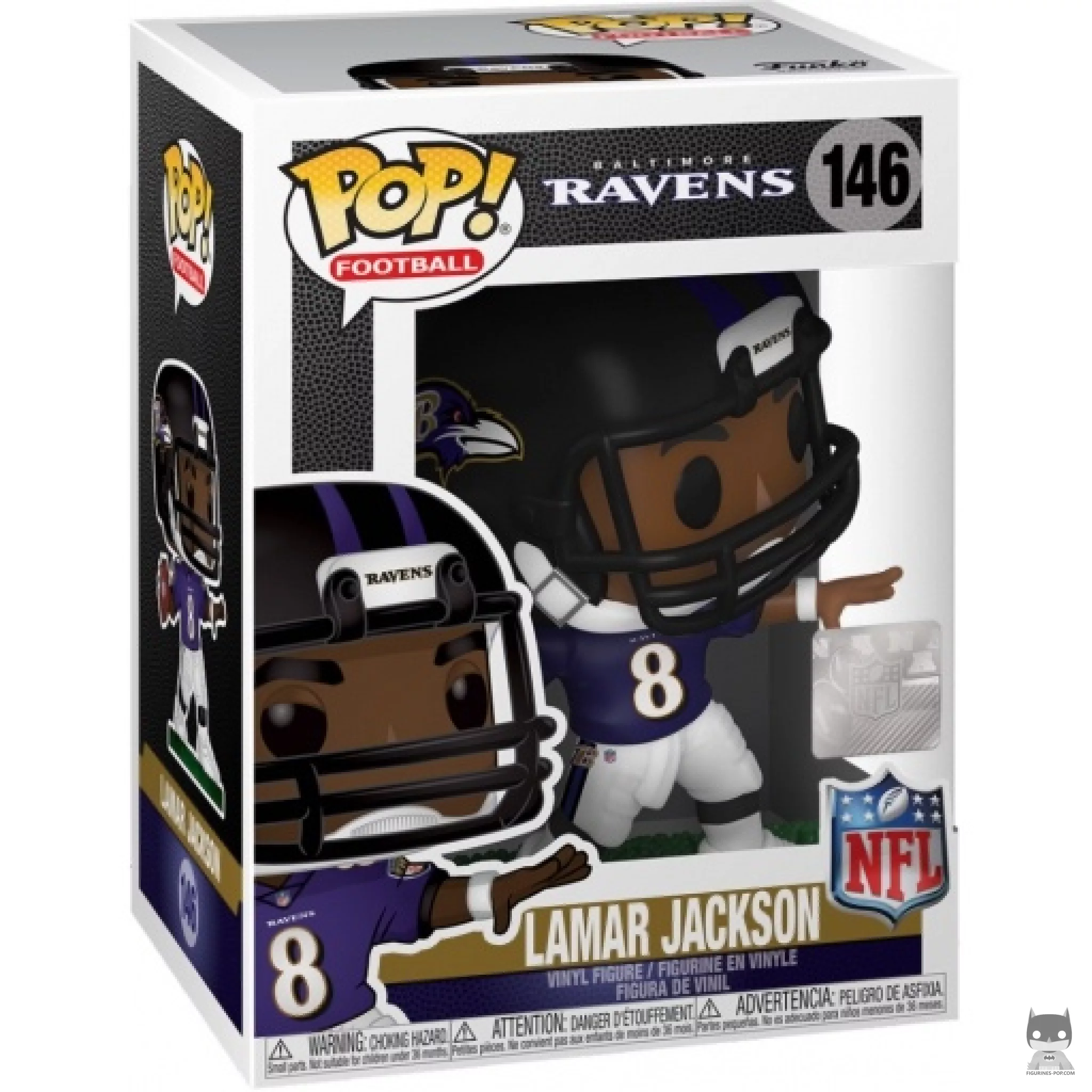 Lamar Jackson Funko Pop! figure in its box