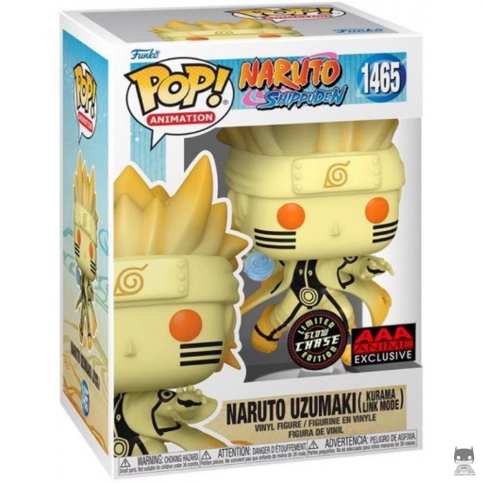 Naruto Uzumaki (Kurama Link Mode) (Chase & Glow in the Dark) Funko Pop! figure in its box