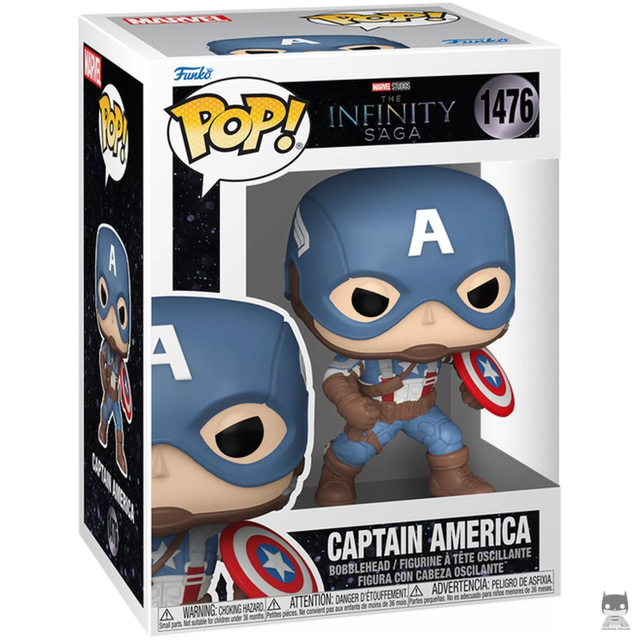 Captain America with Helmet (The First Avenger) Funko Pop! figure in its box