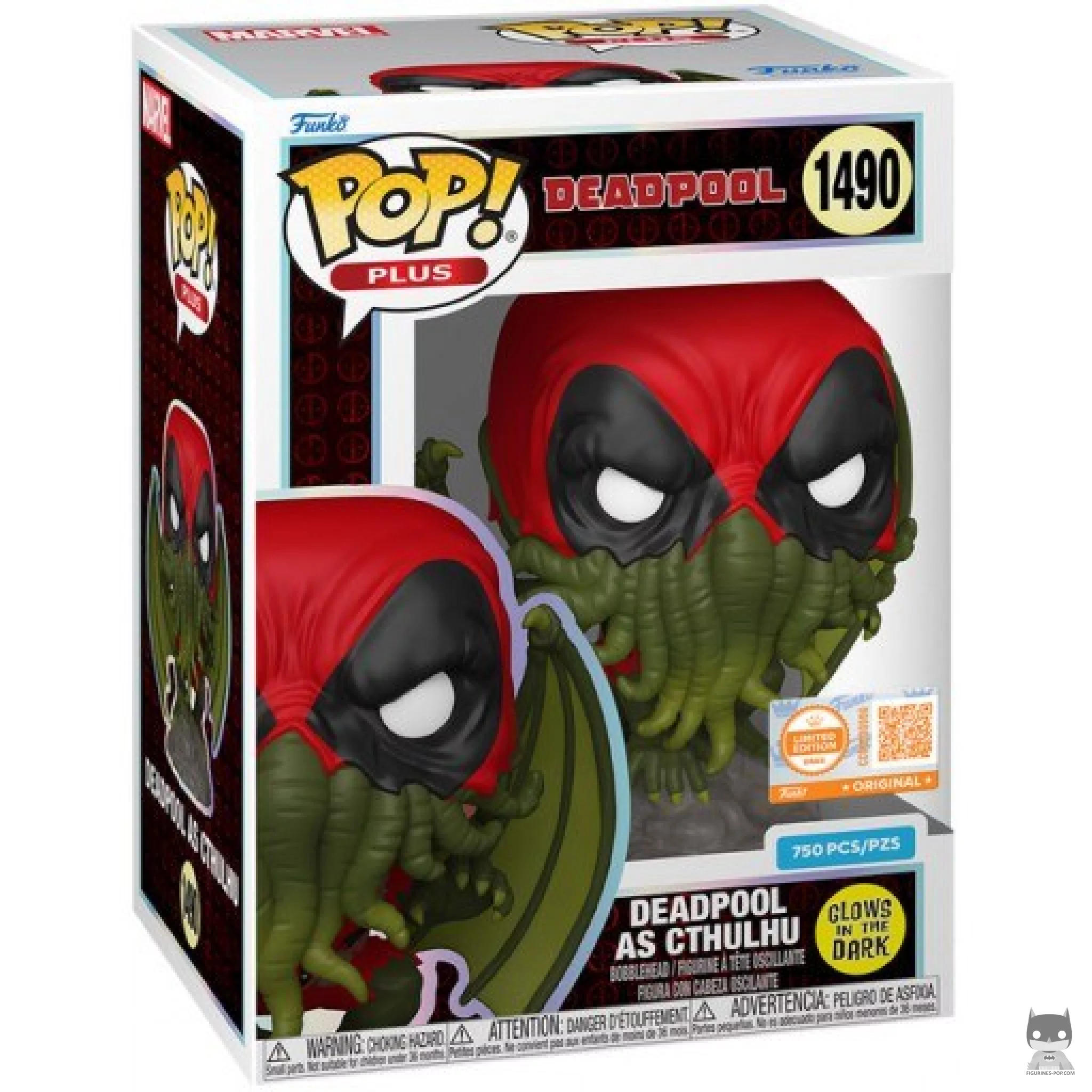 Deadpool as Cthulhu (Glow in the Dark) Funko Pop! figure in its box