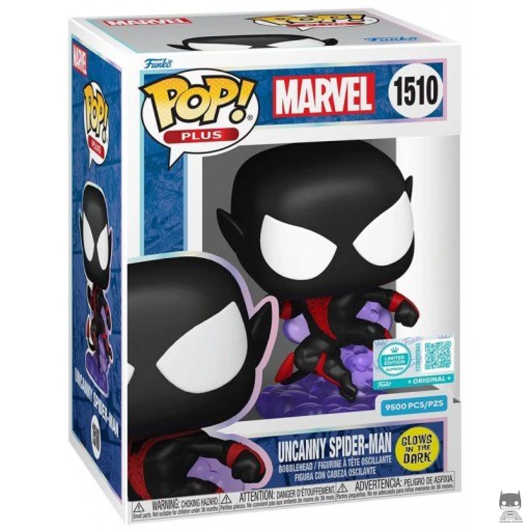 Uncanny Spider-Man (Glow in the Dark) Funko Pop! figure in its box