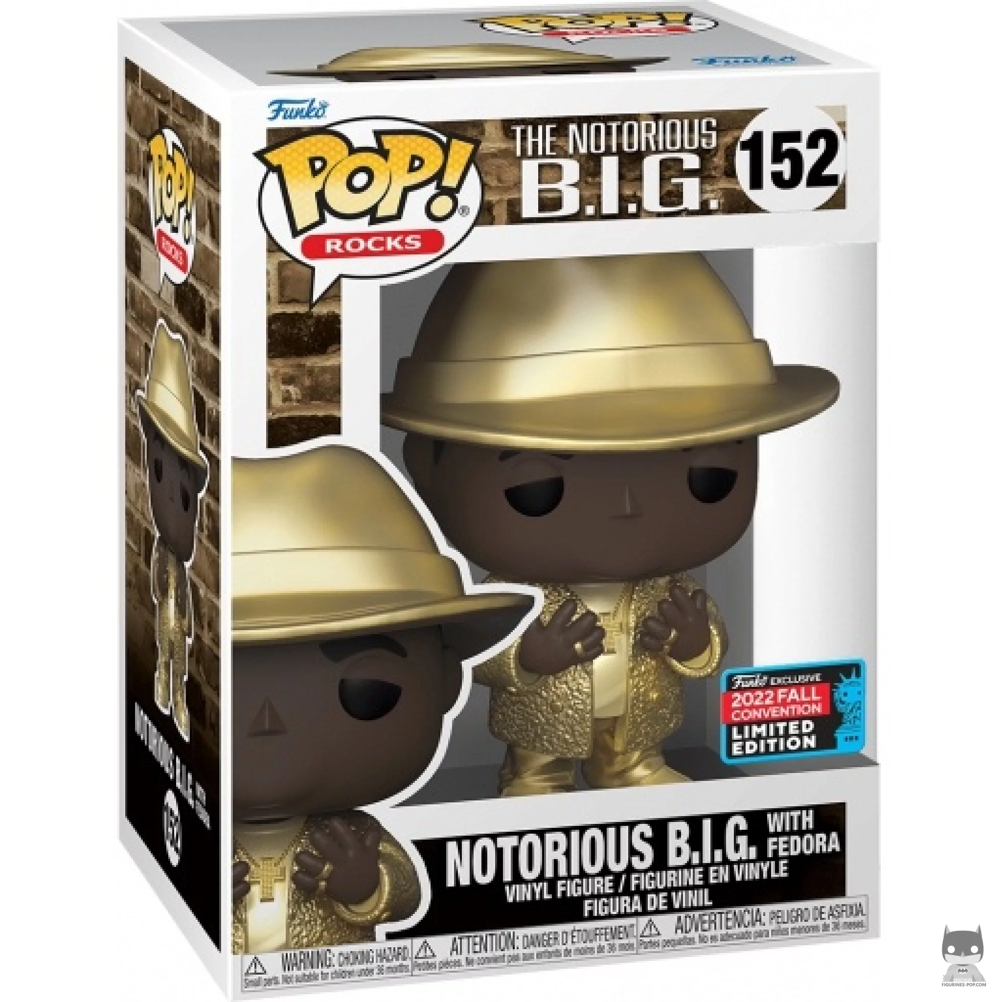Notorious B.I.G with Fedora Funko Pop! figure in its box