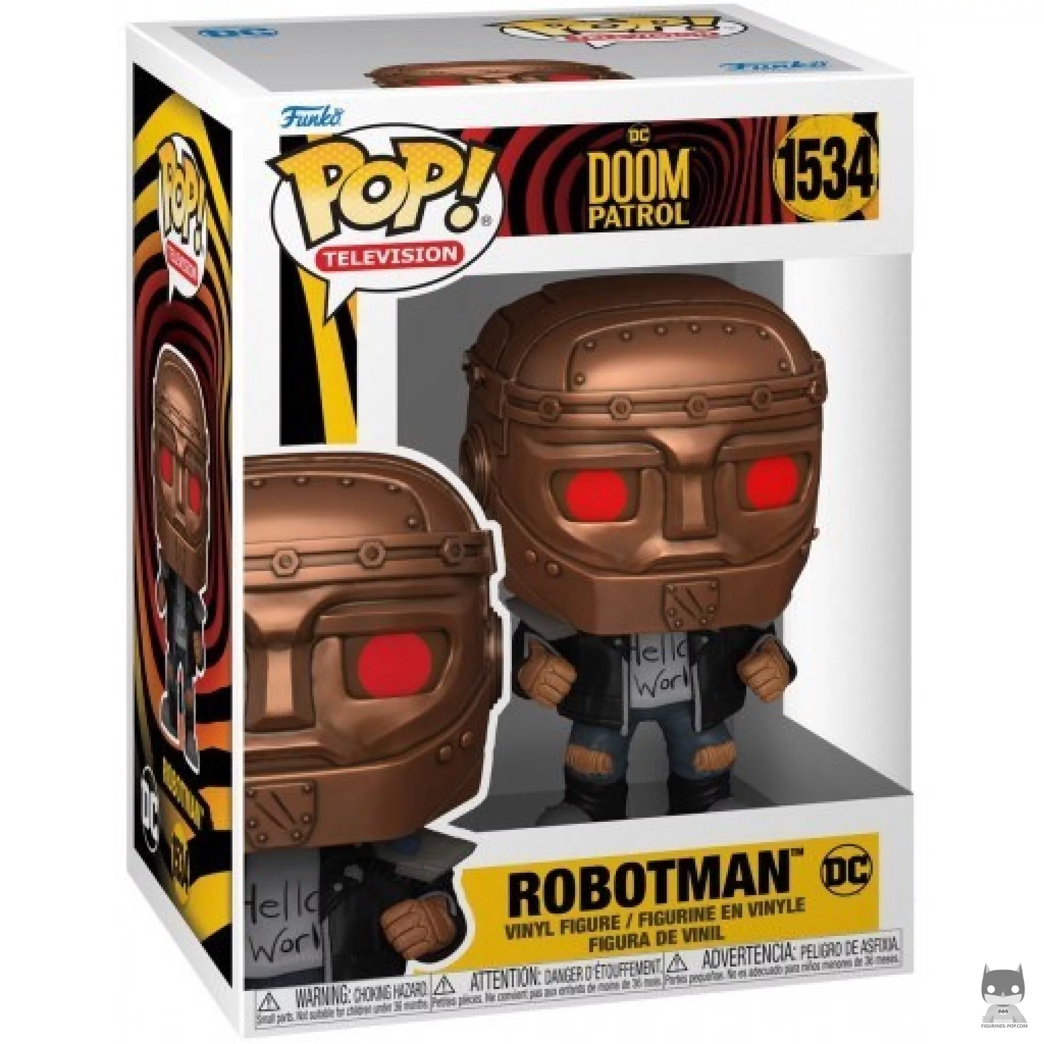 Robotman Funko Pop! figure in its box