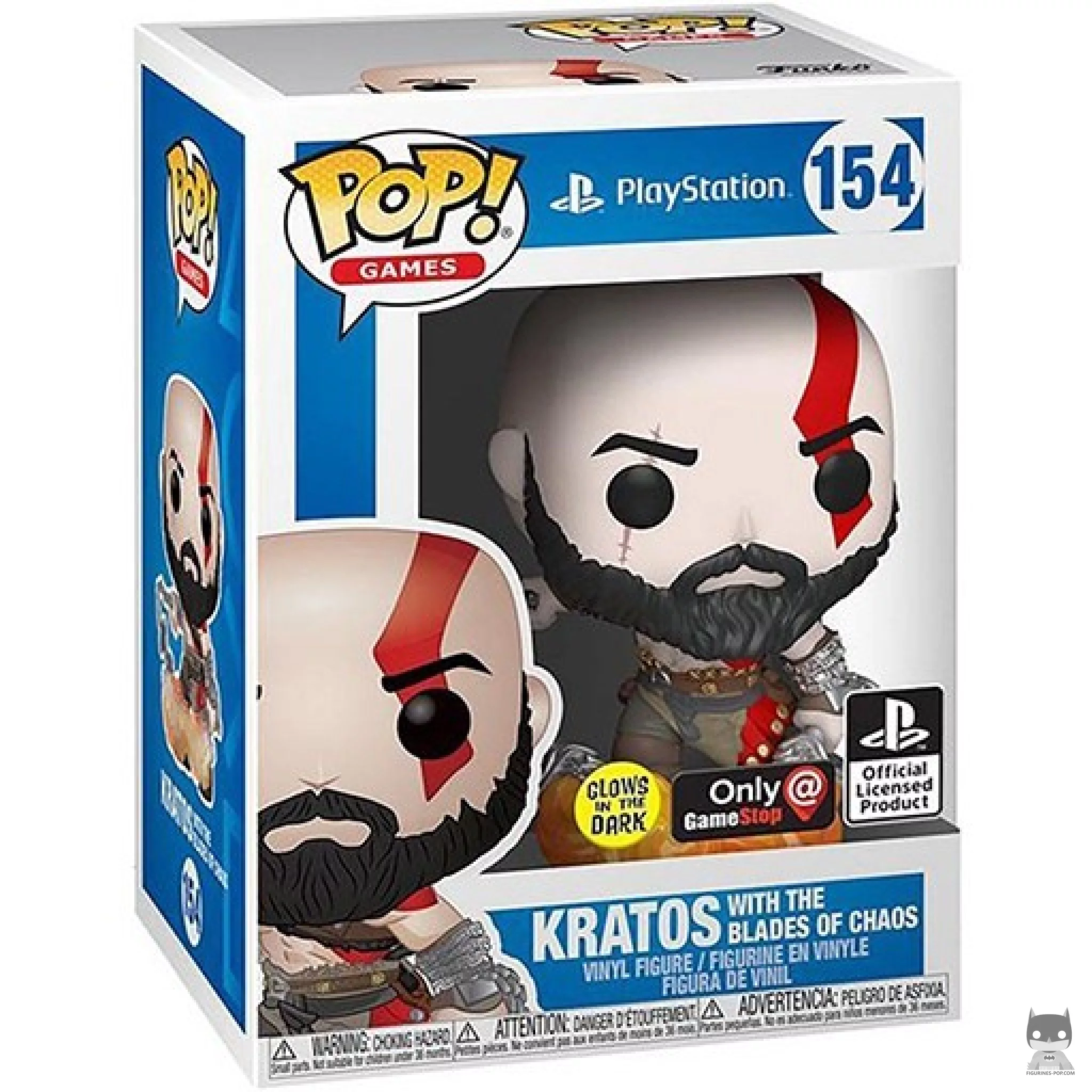 Kratos with the Blades of Chaos Funko Pop! figure in its box