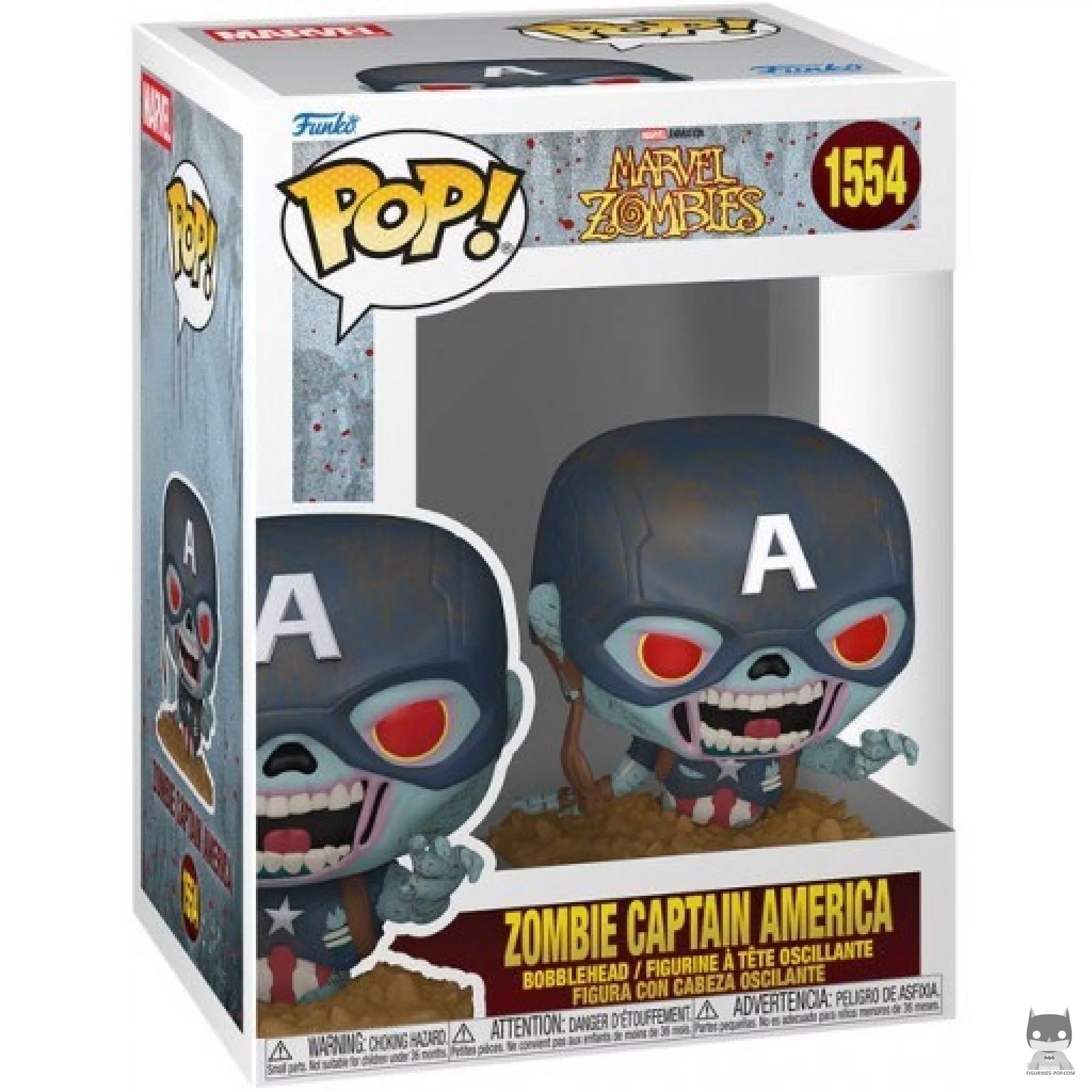 Zombie Captain America Funko Pop! figure in its box