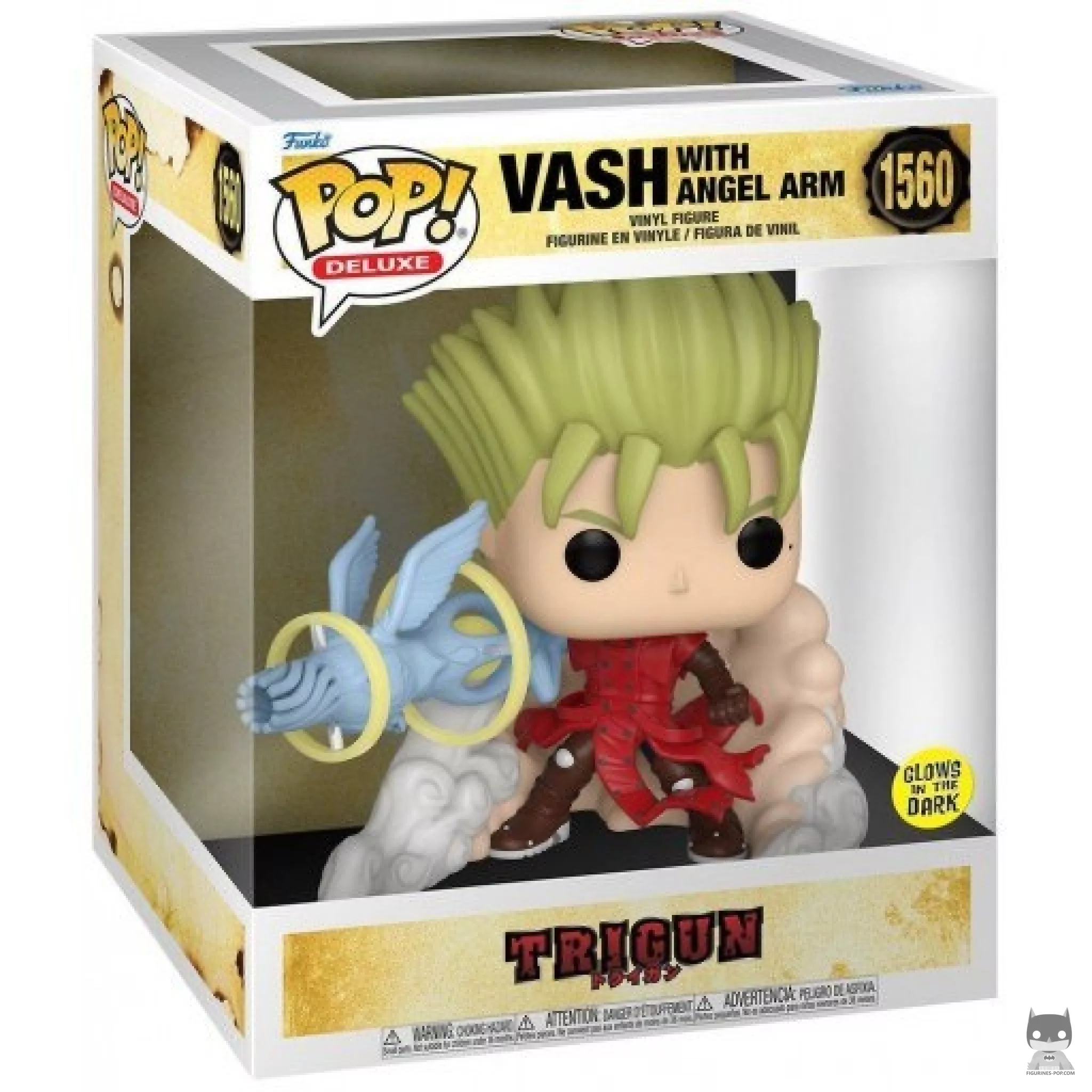 Vash with Angel Arm (Glow in the Dark) Funko Pop! figure in its box
