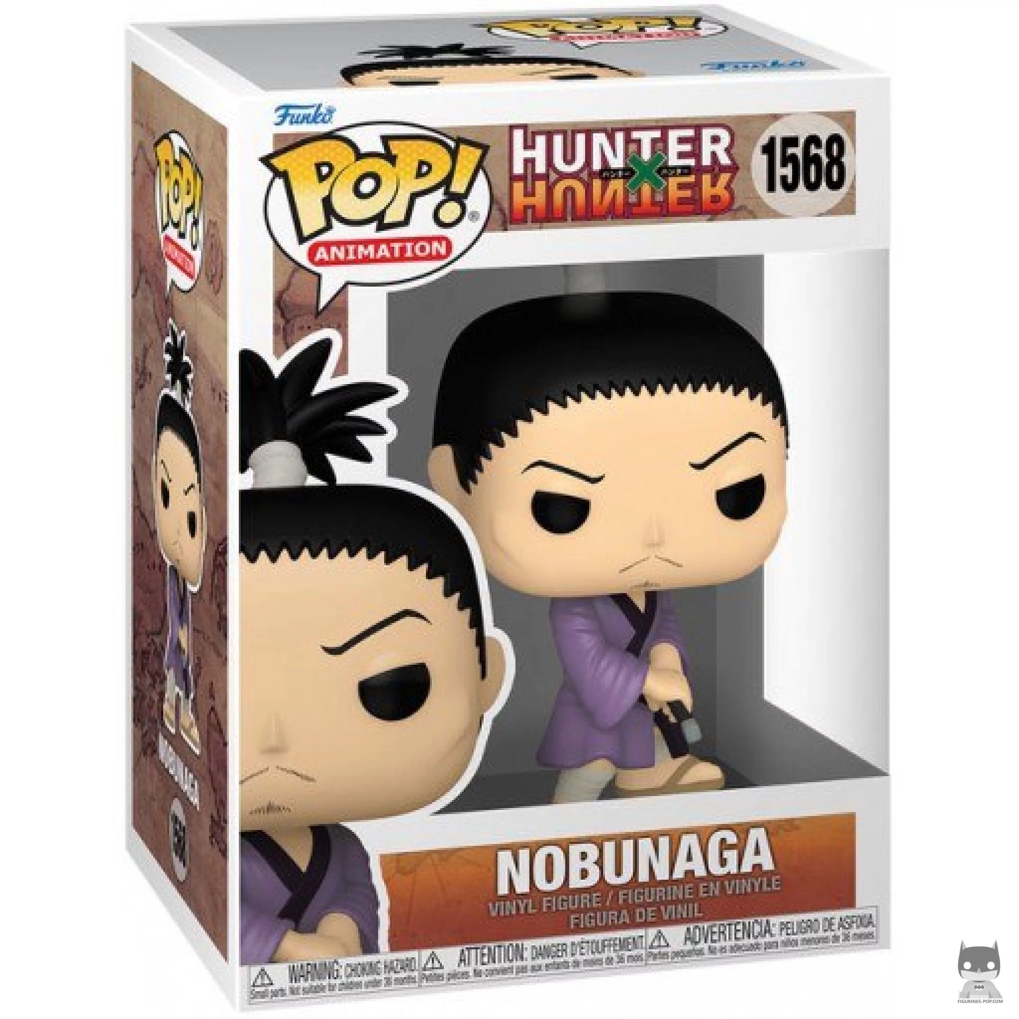 Nobunaga Funko Pop! figure in its box
