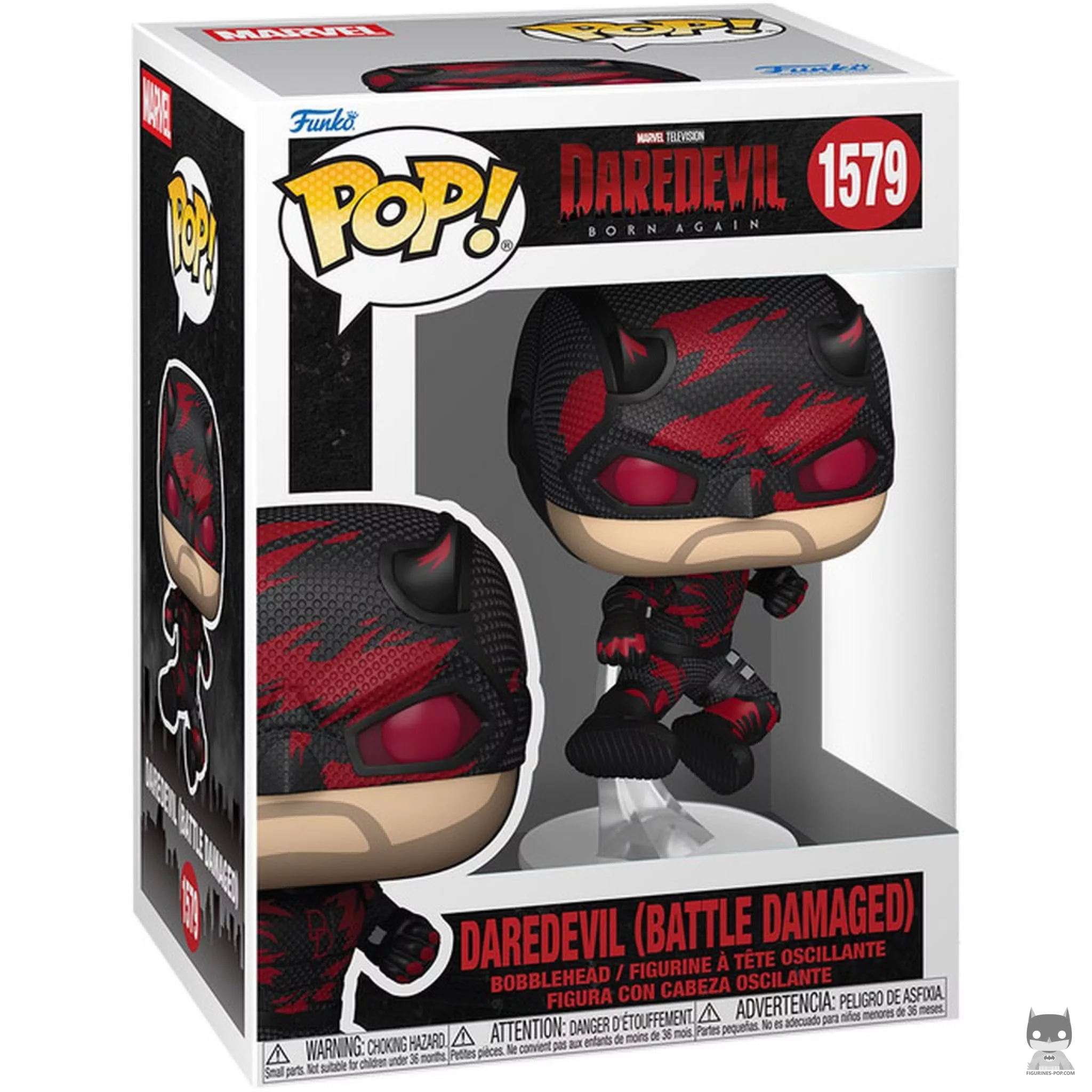Daredevil (Battle Damaged) Funko Pop! figure in its box