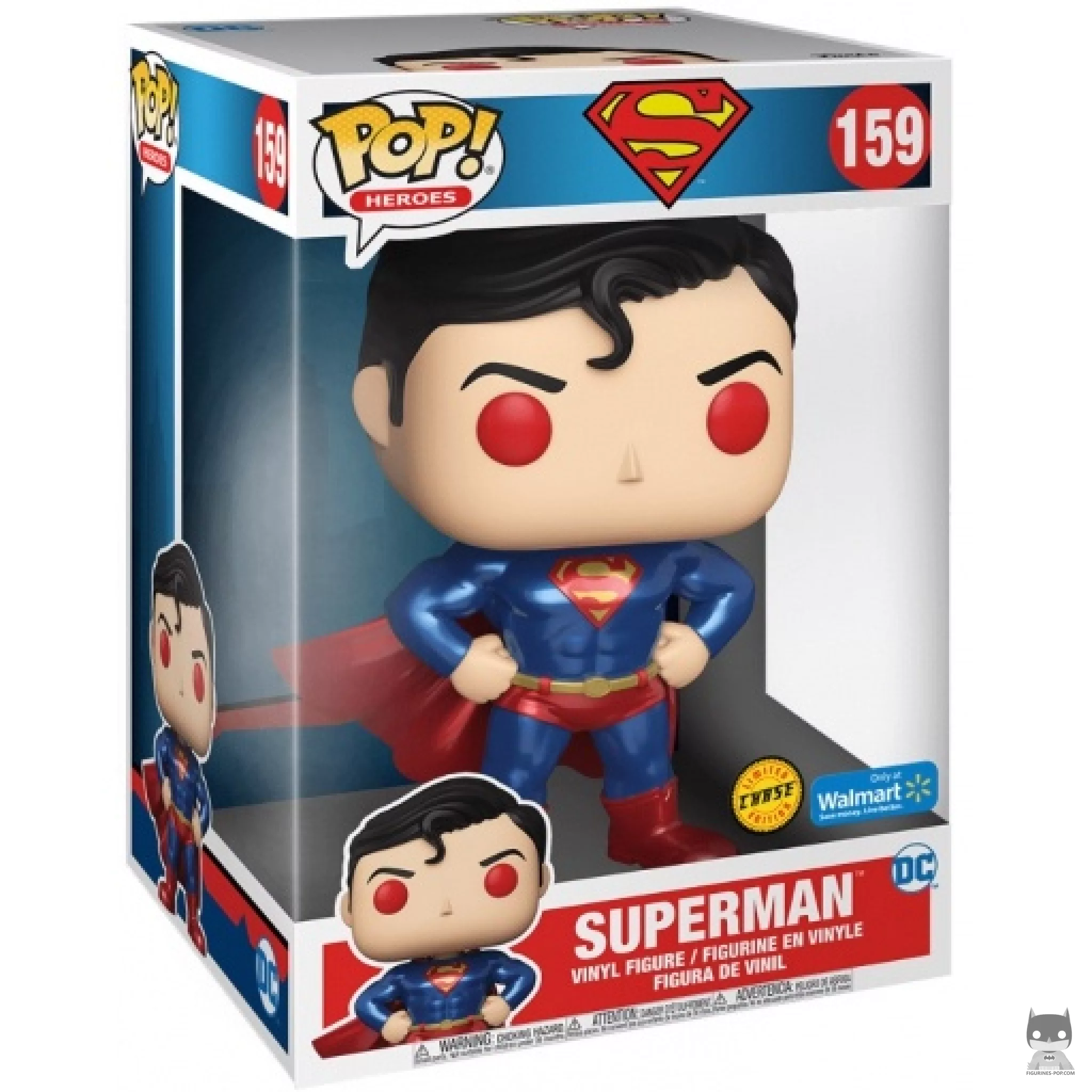 Superman (Metallic & Supersized) Funko Pop! figure in its box