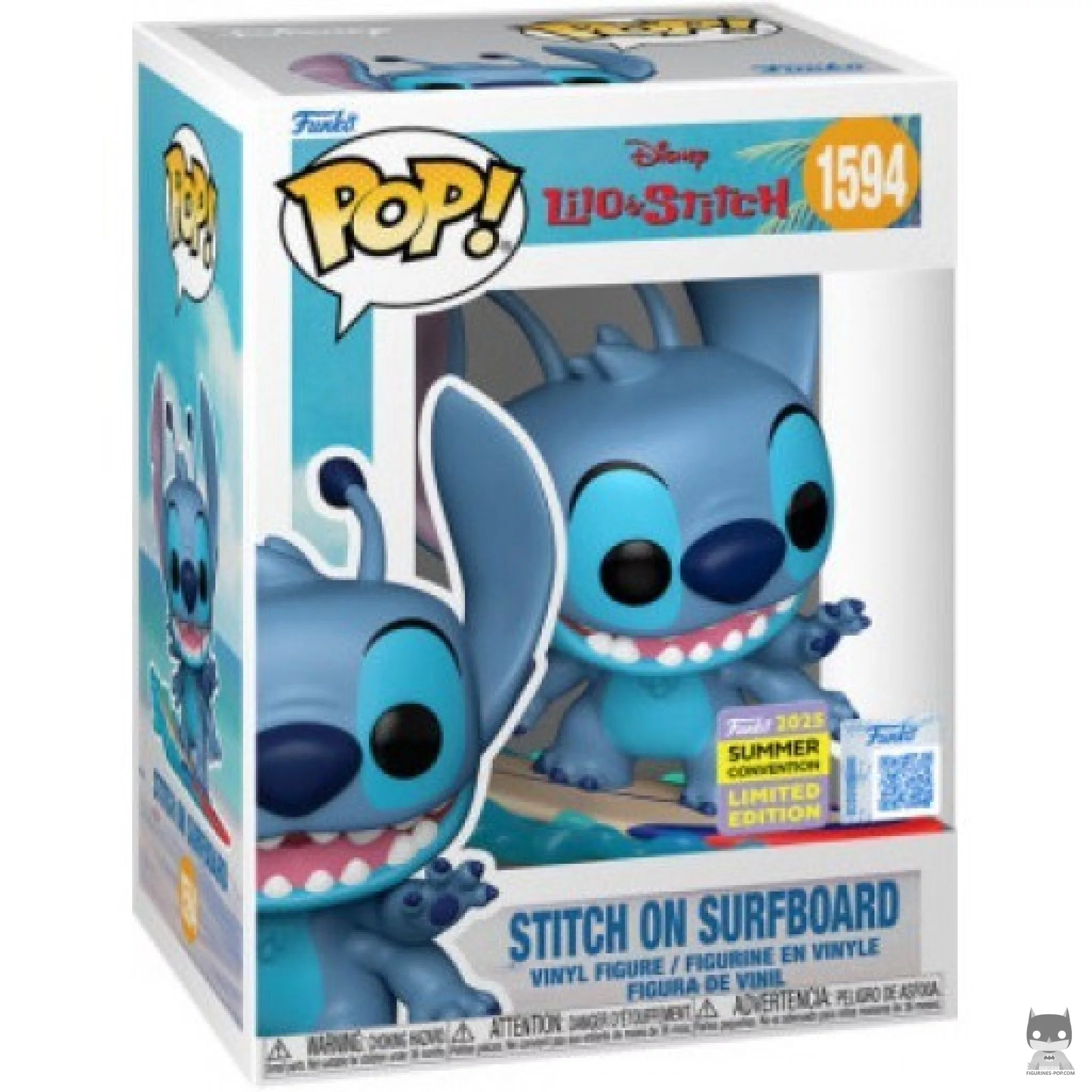 Stitch on Surfboard Funko Pop! figure in its box
