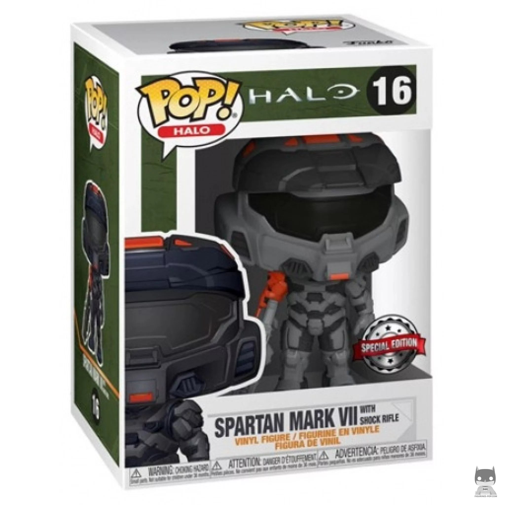 Spartan Mark VII with Shock Rifle Funko Pop! figure in its box