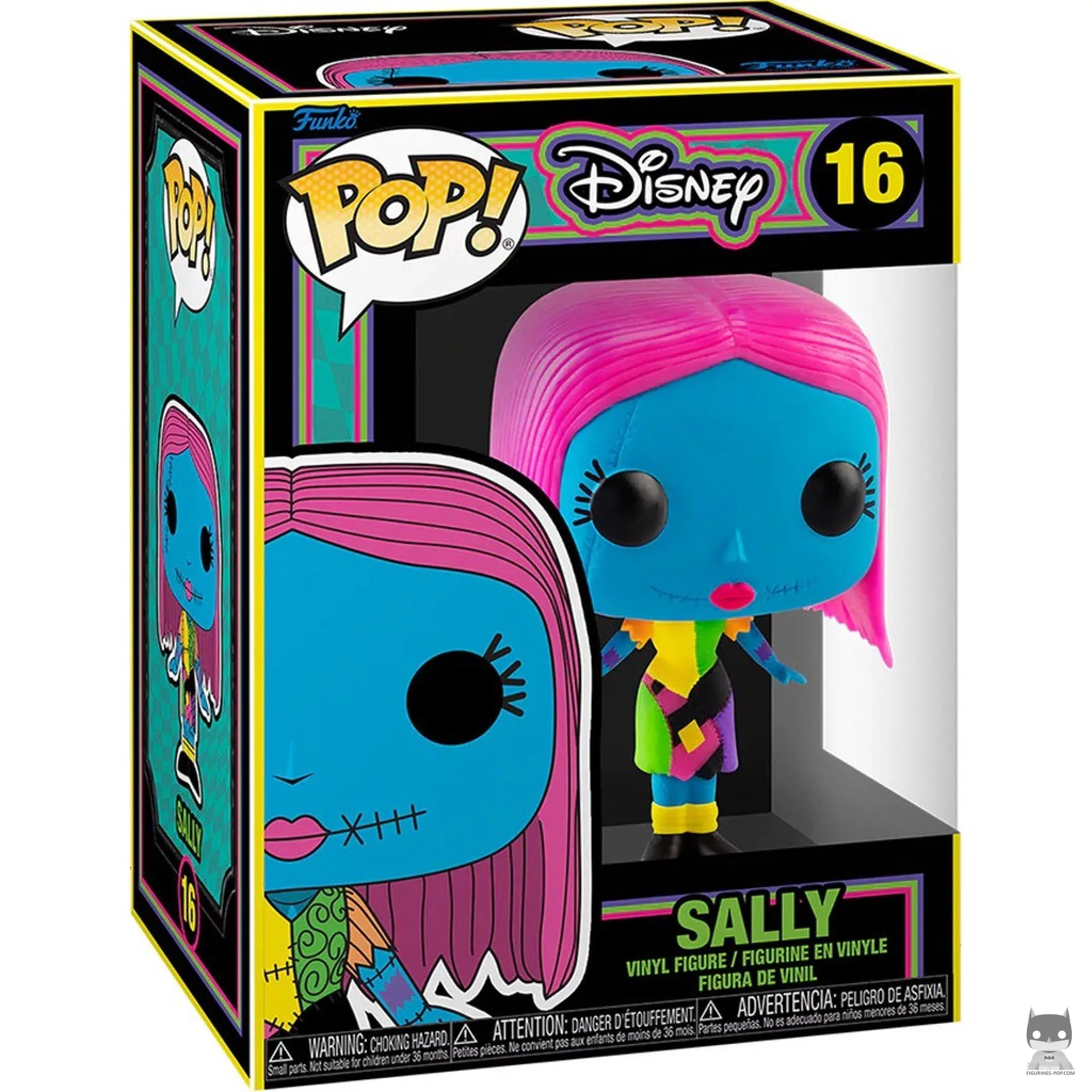 Sally (Blacklight) Funko Pop! figure in its box