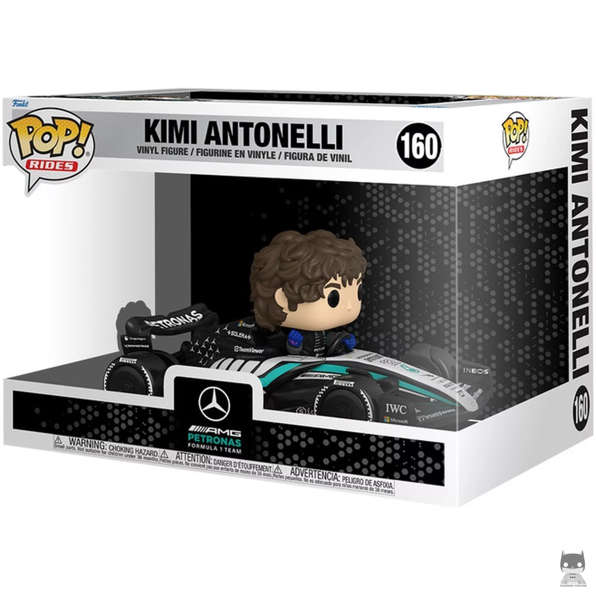 Kimi Antonelli with Mercedes AMG F1 Funko Pop! figure in its box