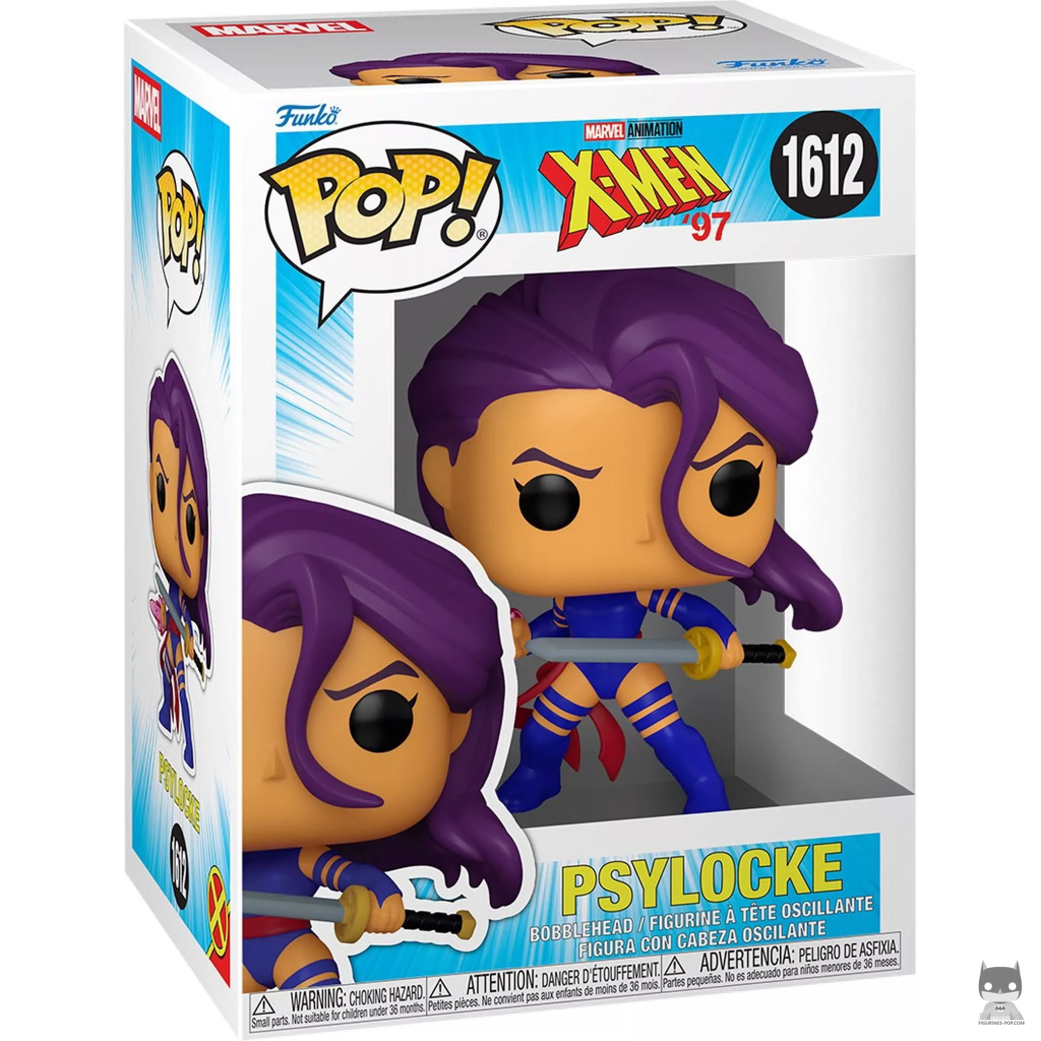 Psylocke Funko Pop! figure in its box