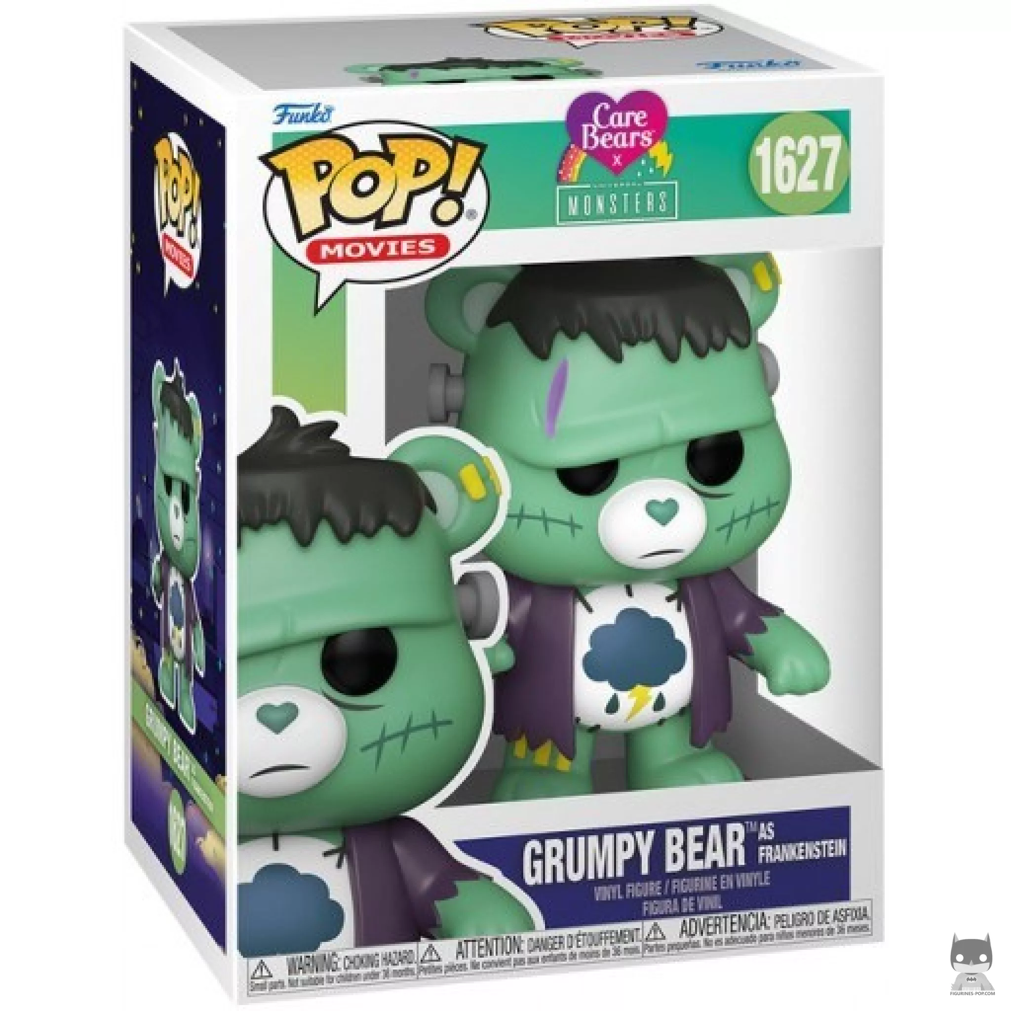 Grumpy Bear as Frankenstein Funko Pop! figure in its box