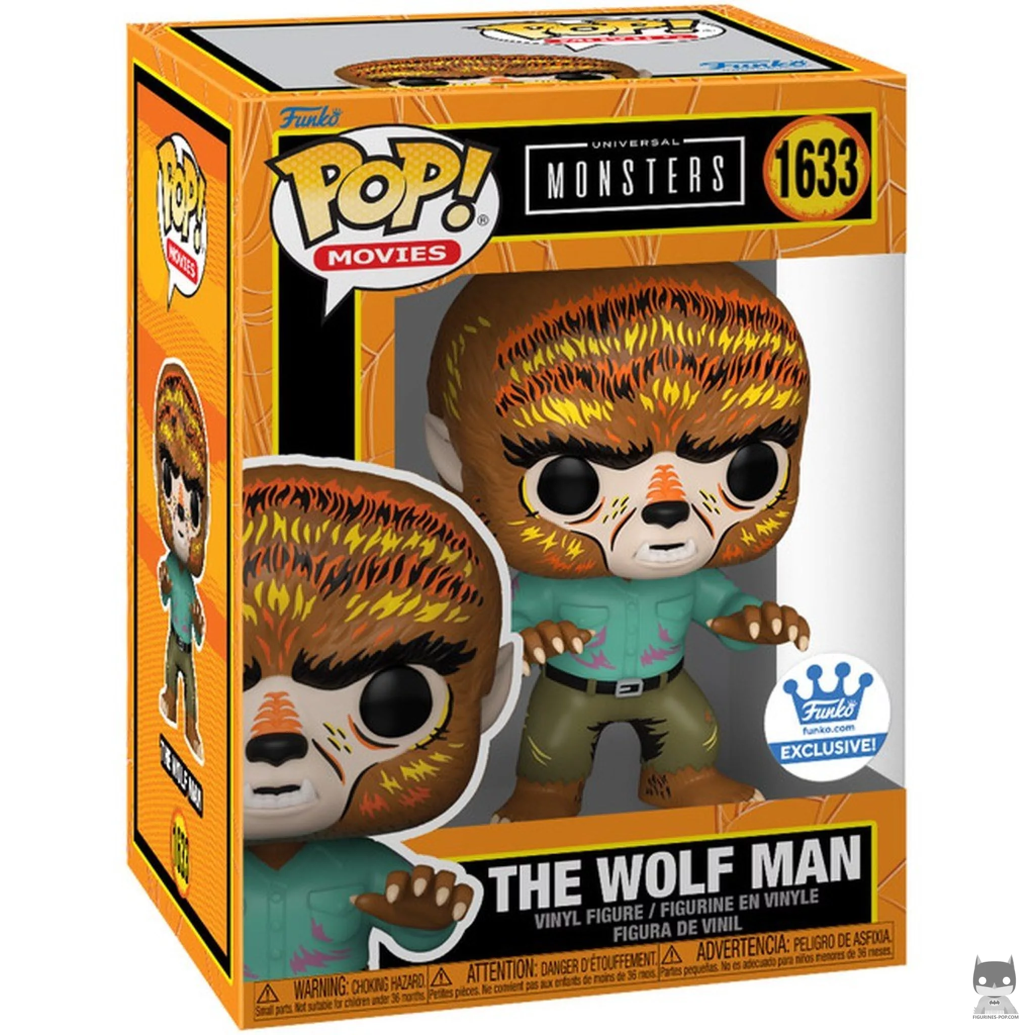 The Wolf Man (Black Light) Funko Pop! figure in its box
