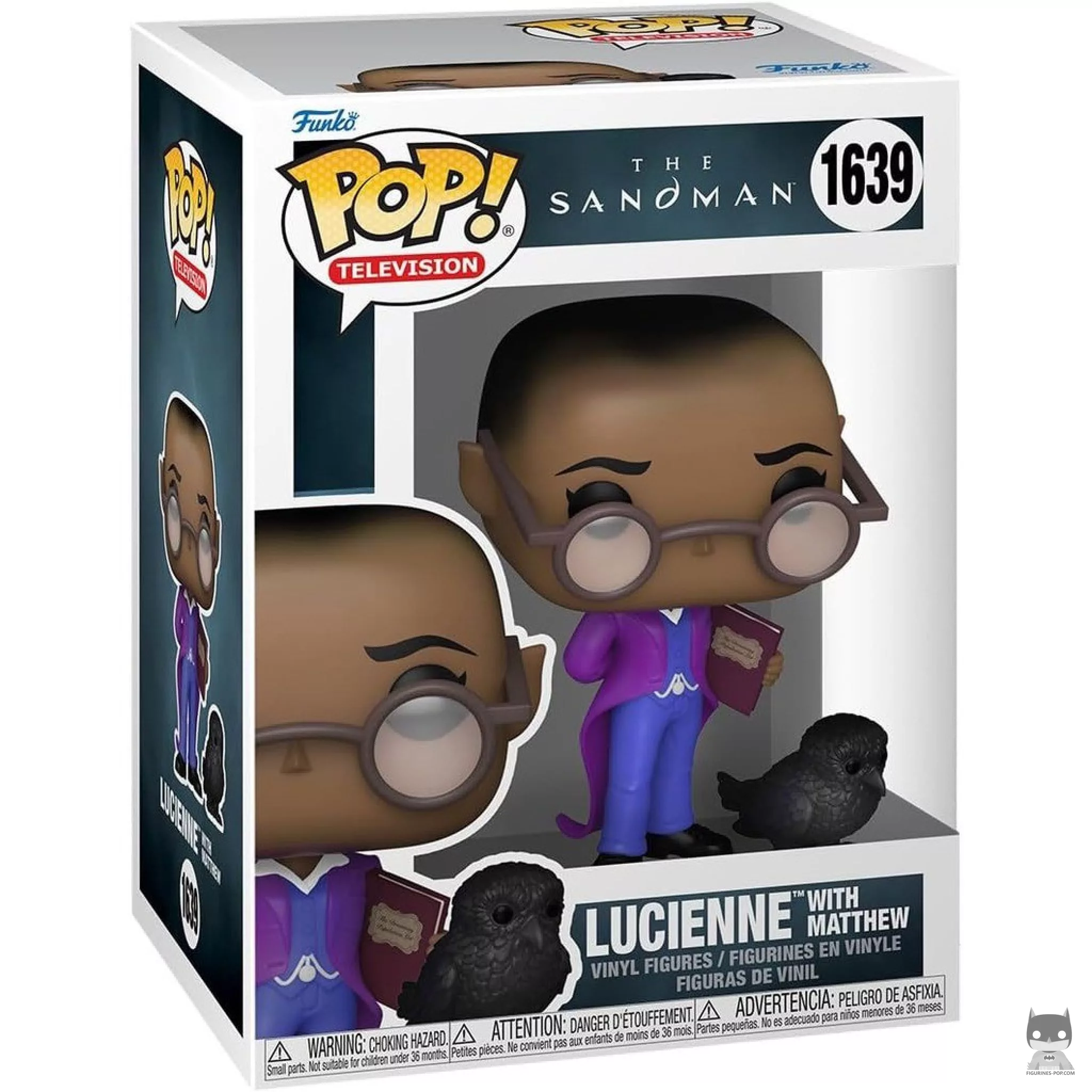 Lucienne with Matthew Funko Pop! figure in its box
