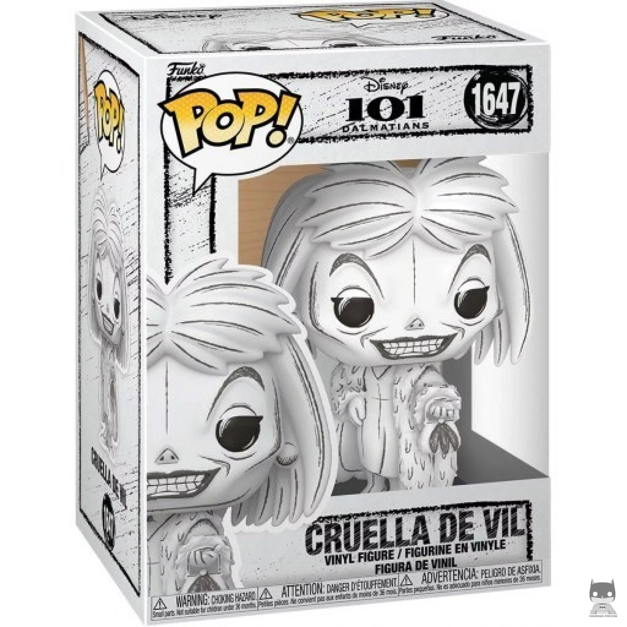 Cruella de Vil (Sketched) Funko Pop! figure in its box