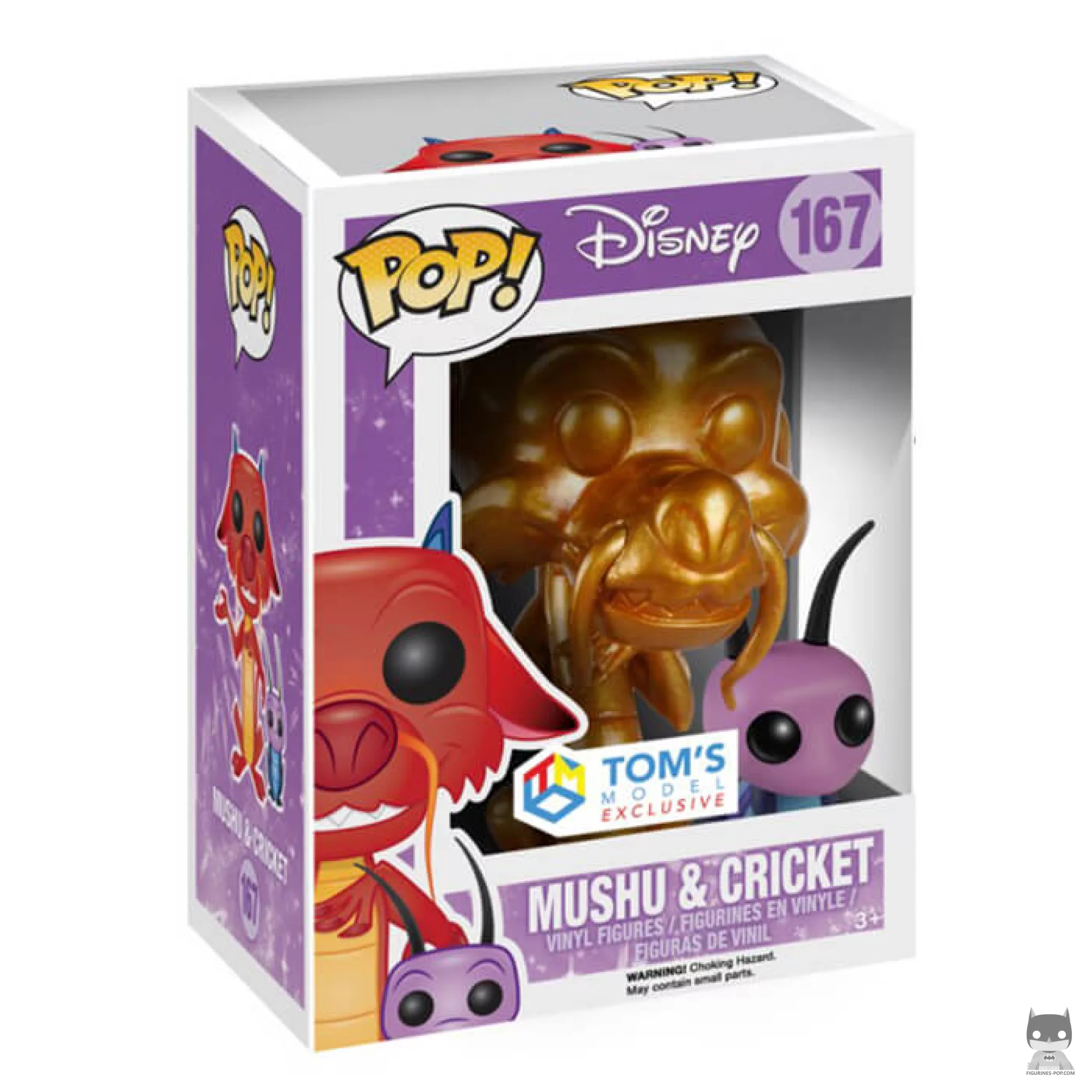 Mushu (with Cricket) (Metallic) Funko Pop! figure in its box