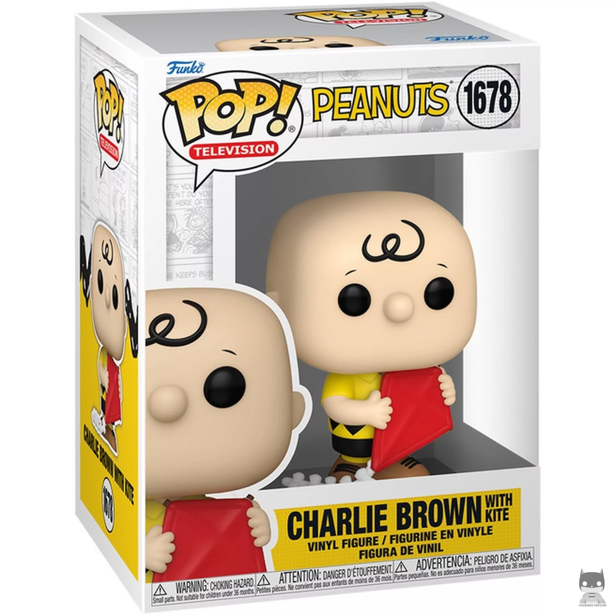Charlie Brown with kite Funko Pop! figure in its box
