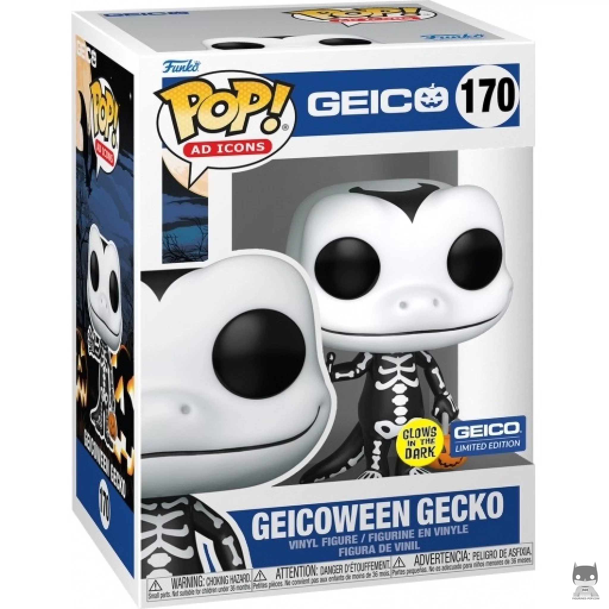 Geicoween Gecko (Glow In the Dark) Funko Pop! figure in its box