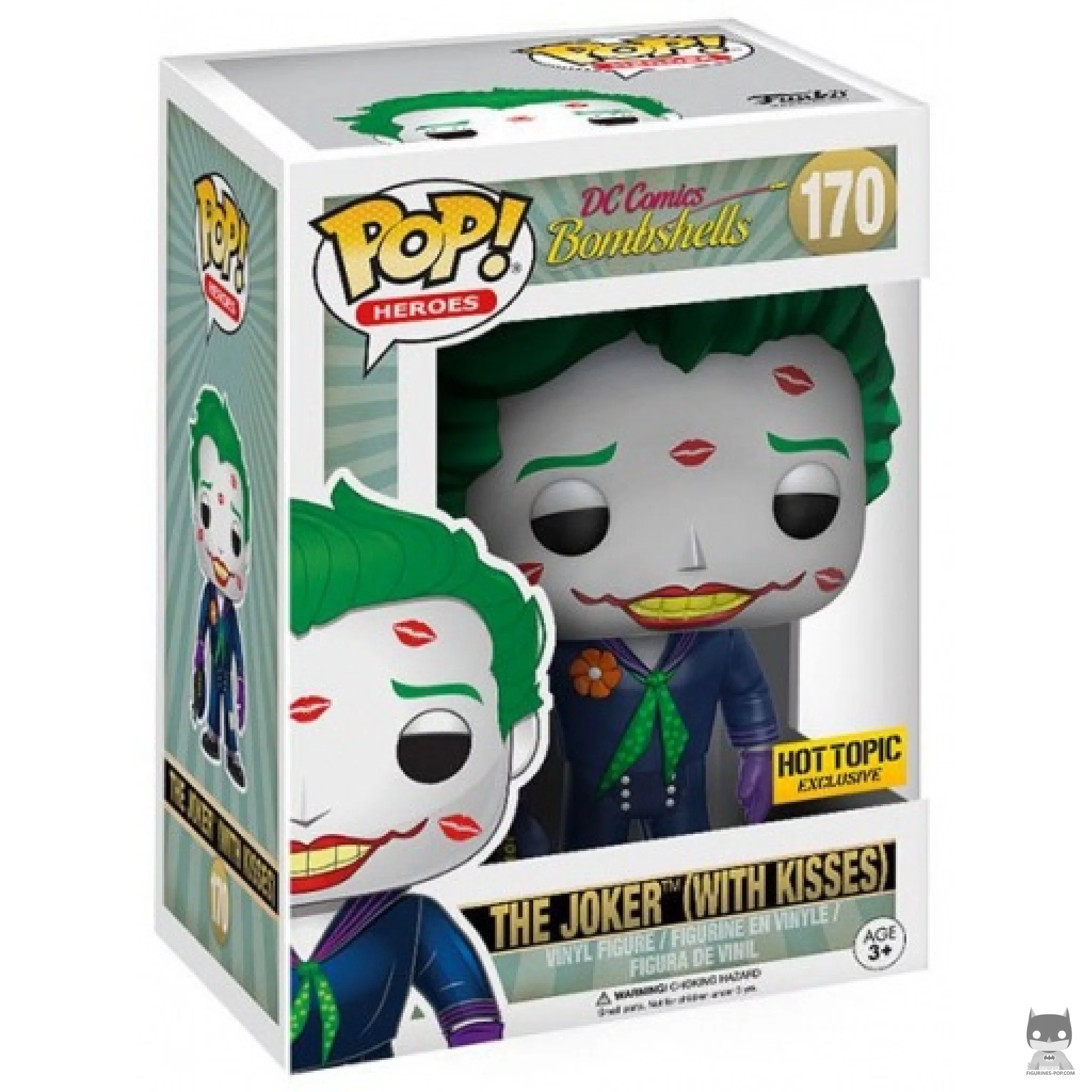 The Joker with Kisses Funko Pop! figure in its box