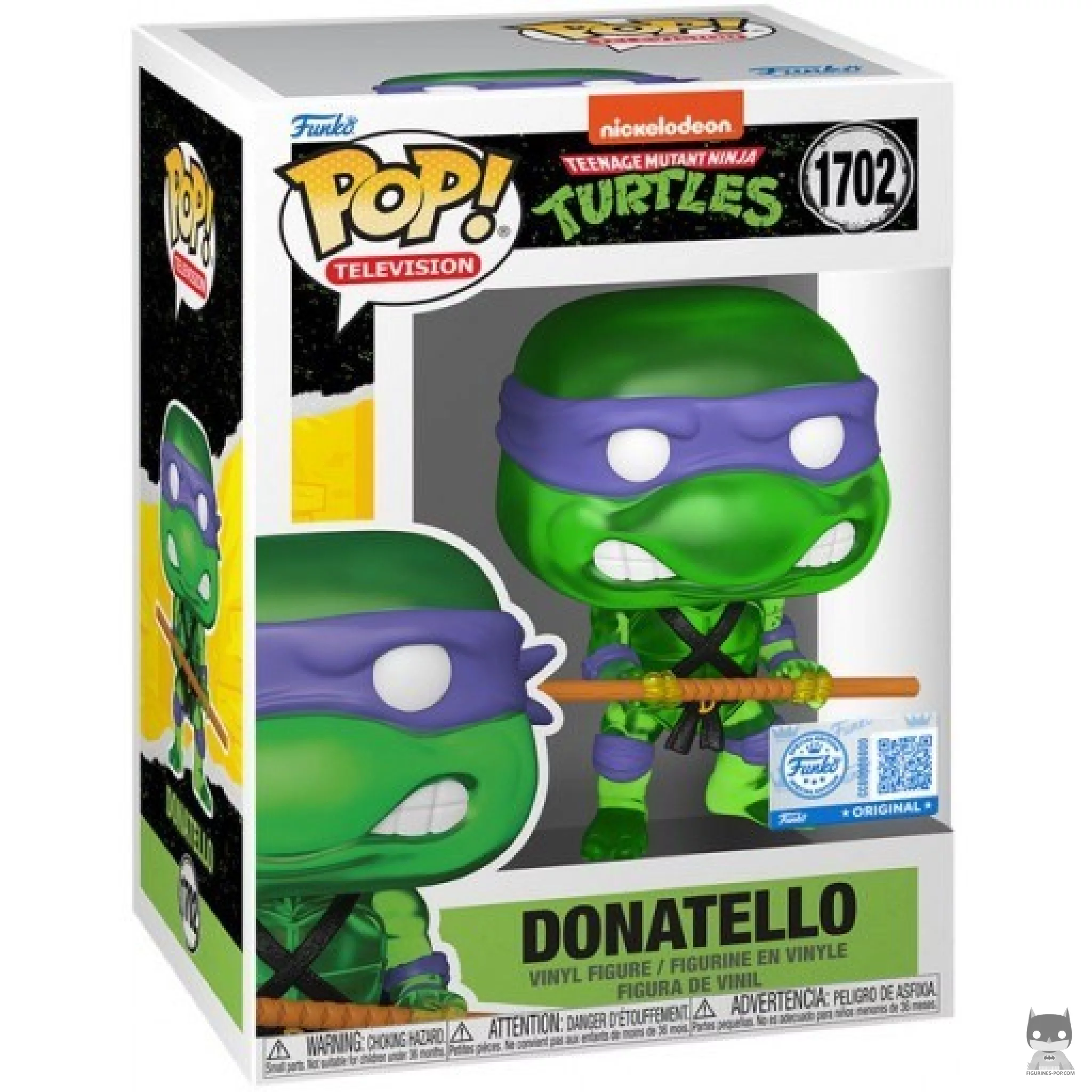 Donatello (Translucent) Funko Pop! figure in its box