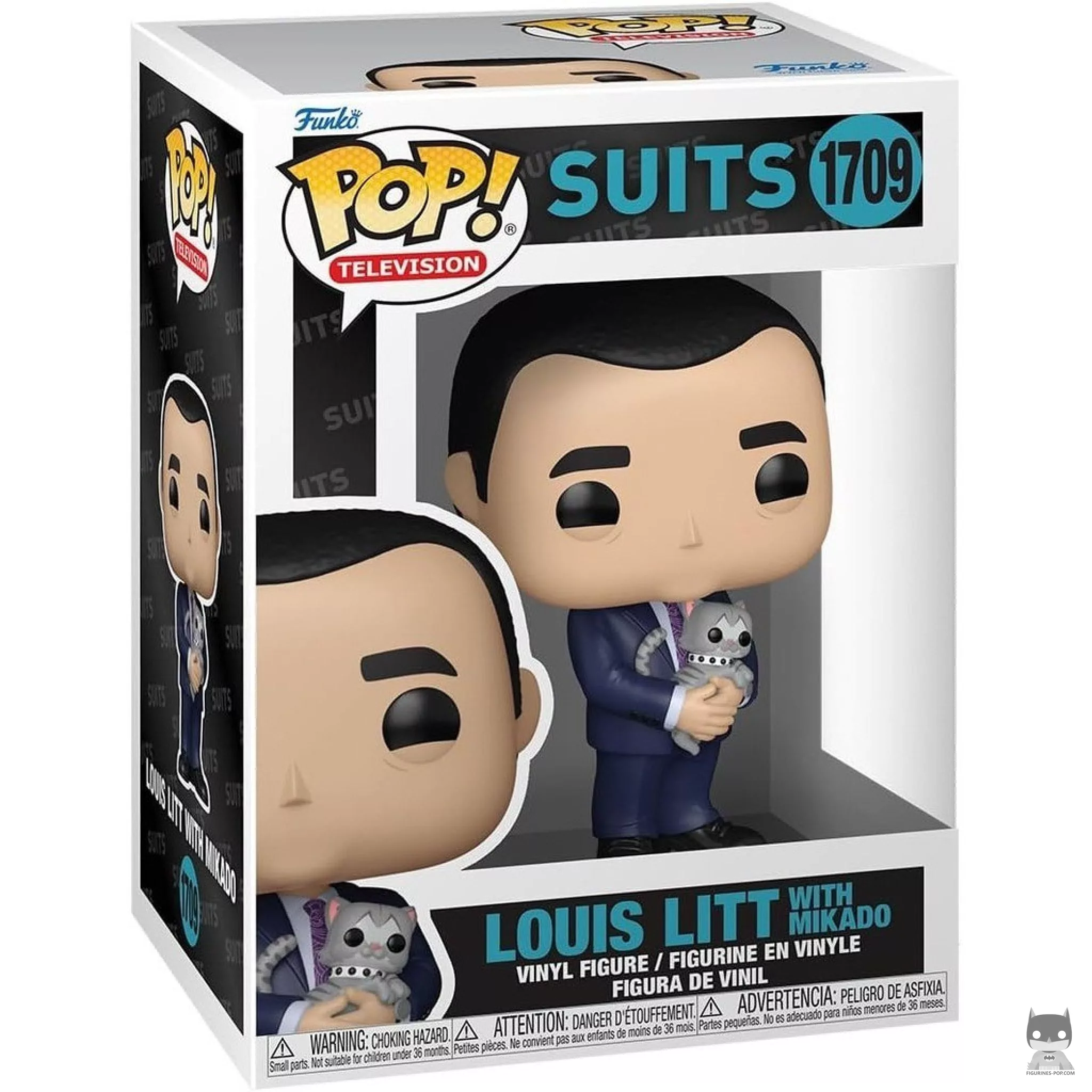 Louis Litt with Mikado Funko Pop! figure in its box