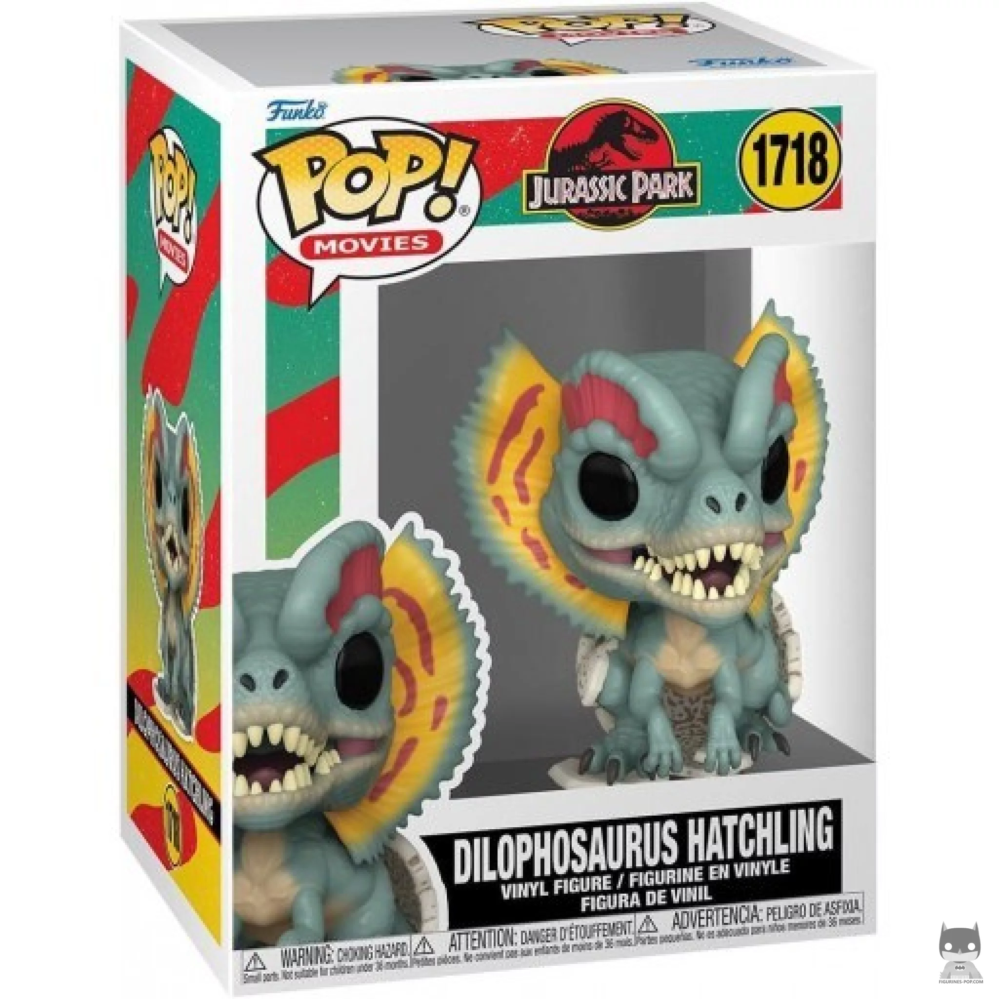 Dilophosaurus Hatchling Funko Pop! figure in its box