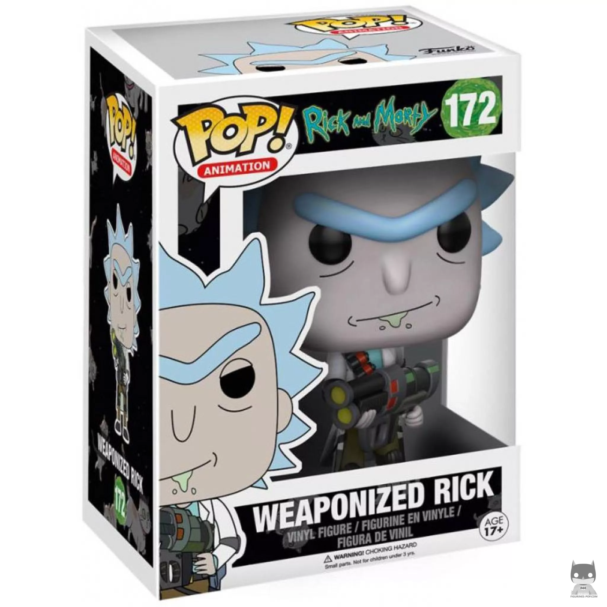 Weaponized Rick Funko Pop! figure in its box