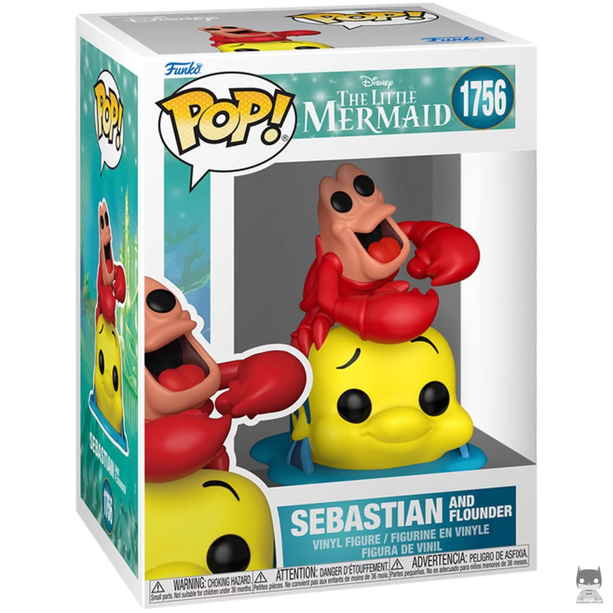 Sebastian and Flounder Funko Pop! figure in its box