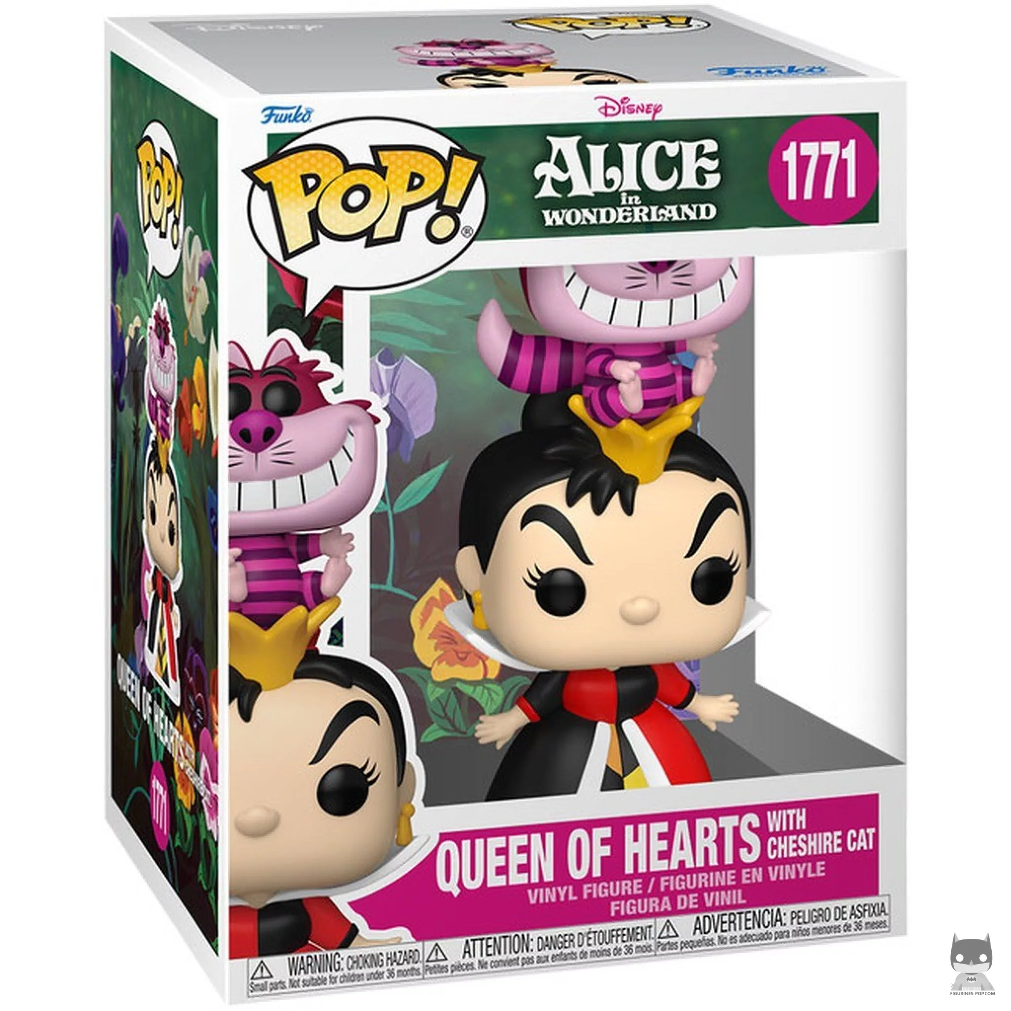 Queen of Hearts with Cheshire Cat Funko Pop! figure in its box