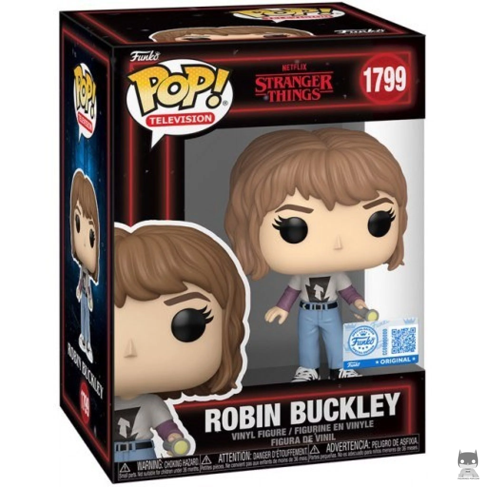 Robin Buckley with Flashlight Funko Pop! figure in its box