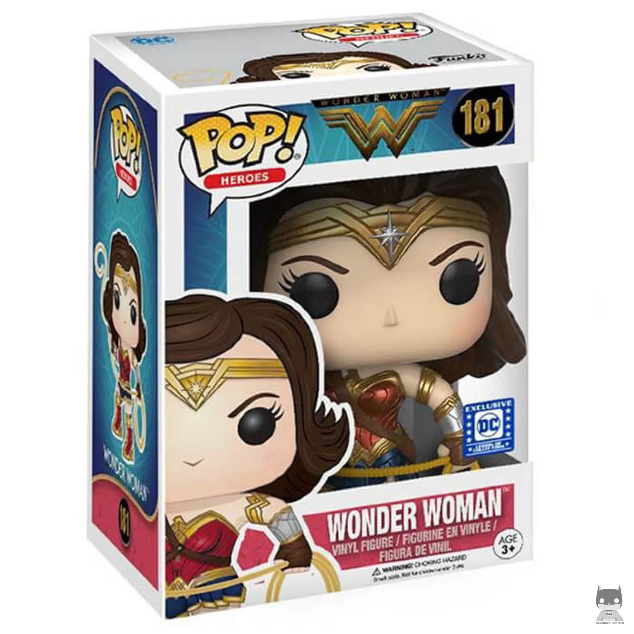 Wonder Woman with her lasso Funko Pop! figure in its box