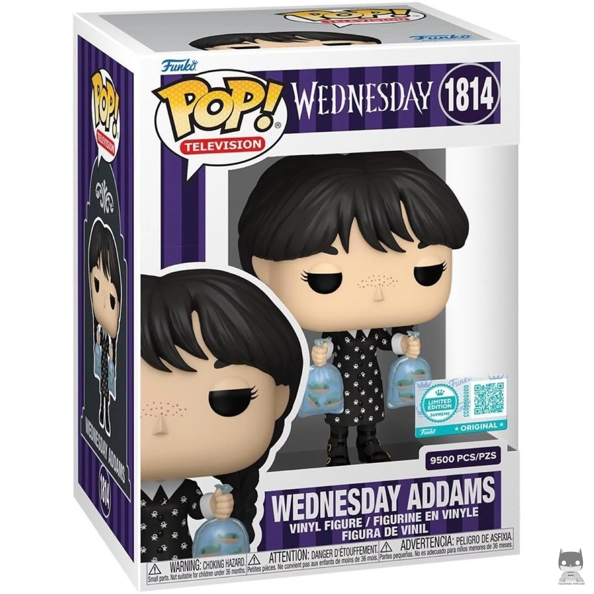 Wednesday Addams (with Piranha) Funko Pop! figure in its box