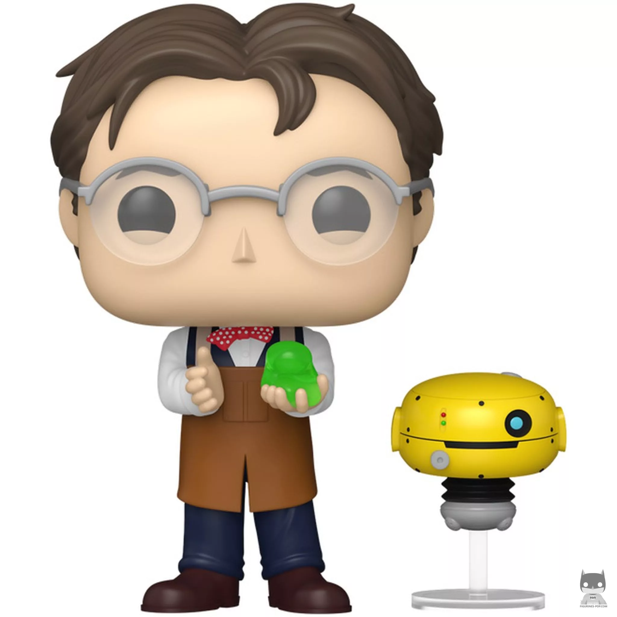 Professor Philip Brainard with Weebo Funko Pop! figure (Flubber)