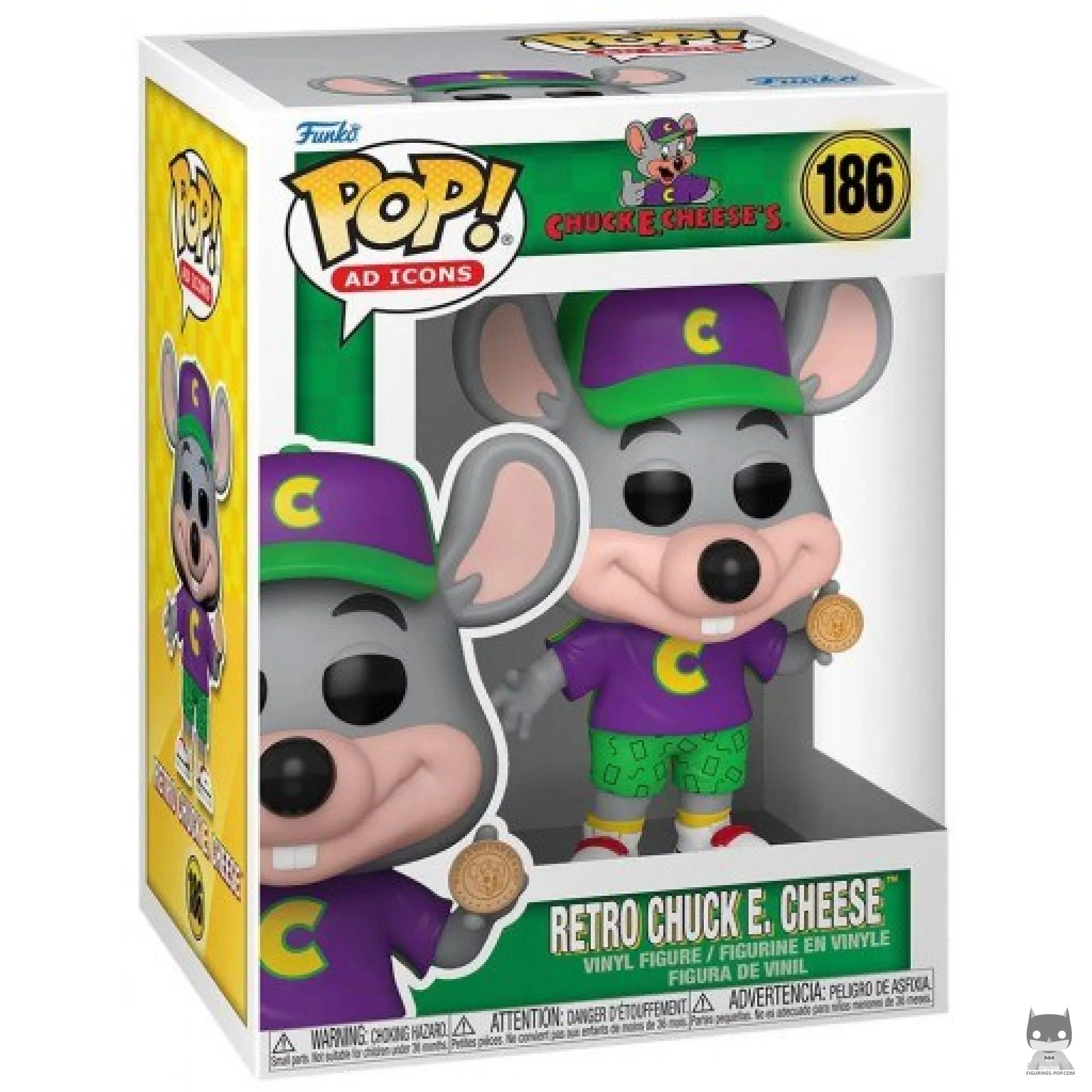 Retro Chuck E. Cheese Funko Pop! figure in its box