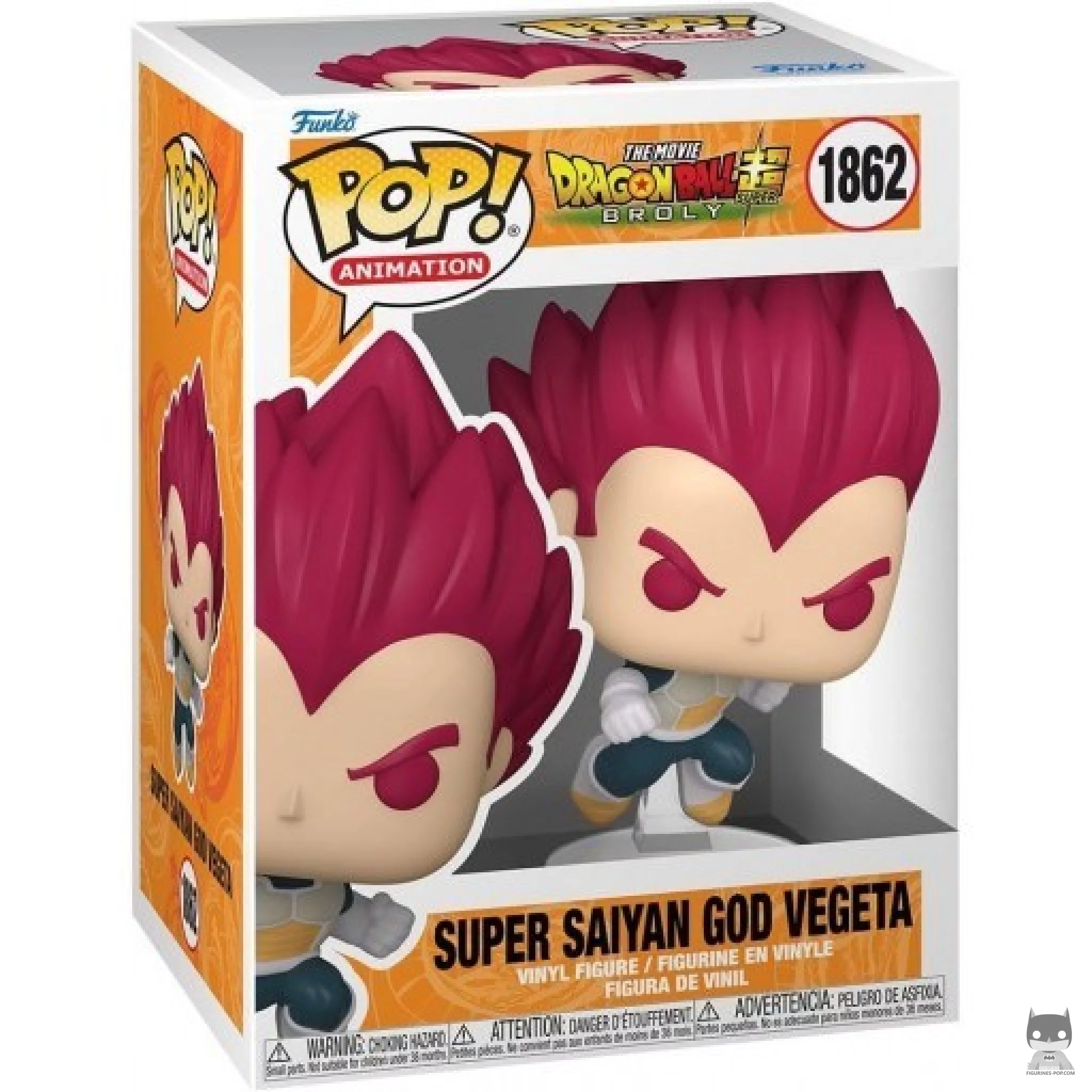 Vegeta Super Saiyan God Funko Pop! figure in its box