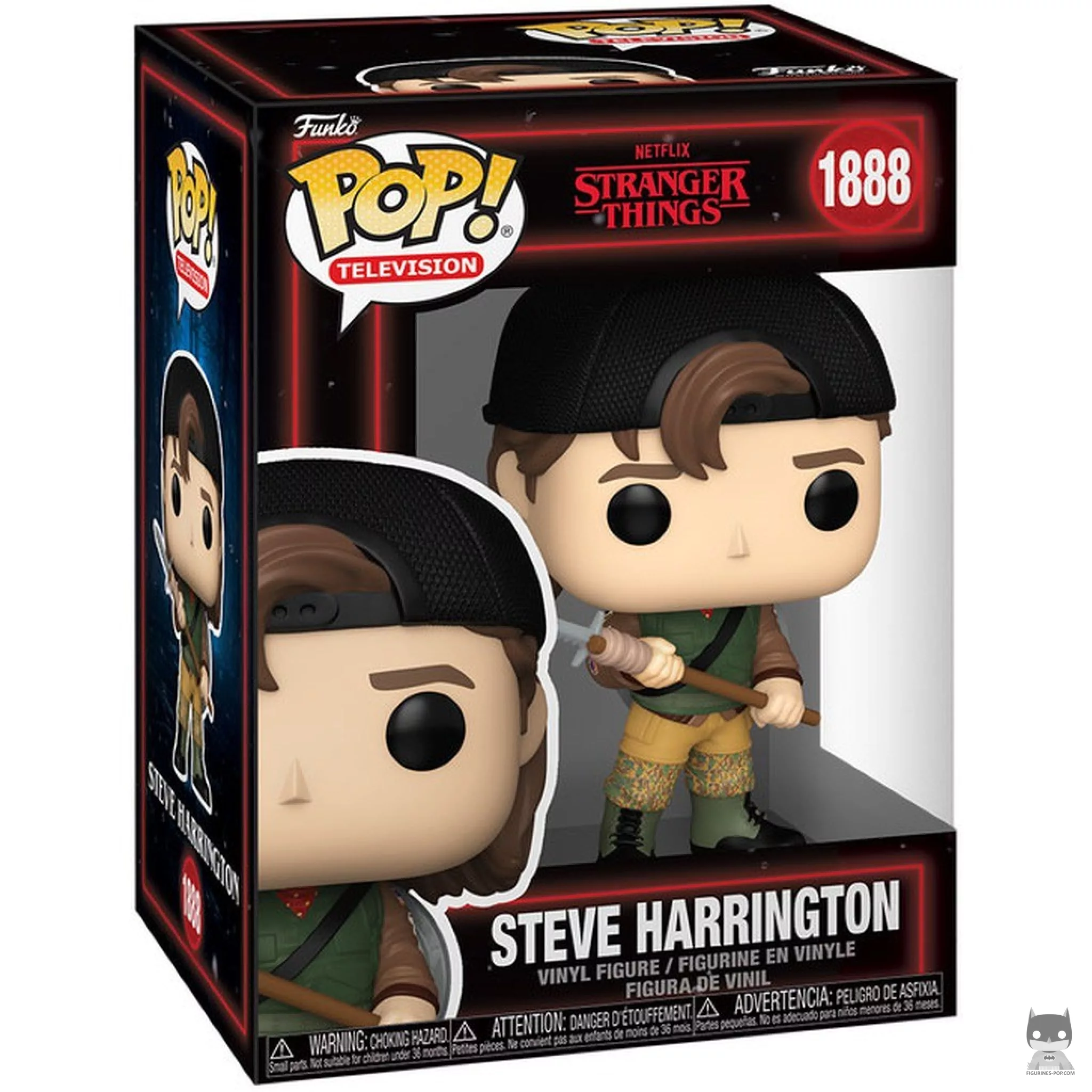 Steve Harrington with Spear Funko Pop! figure in its box