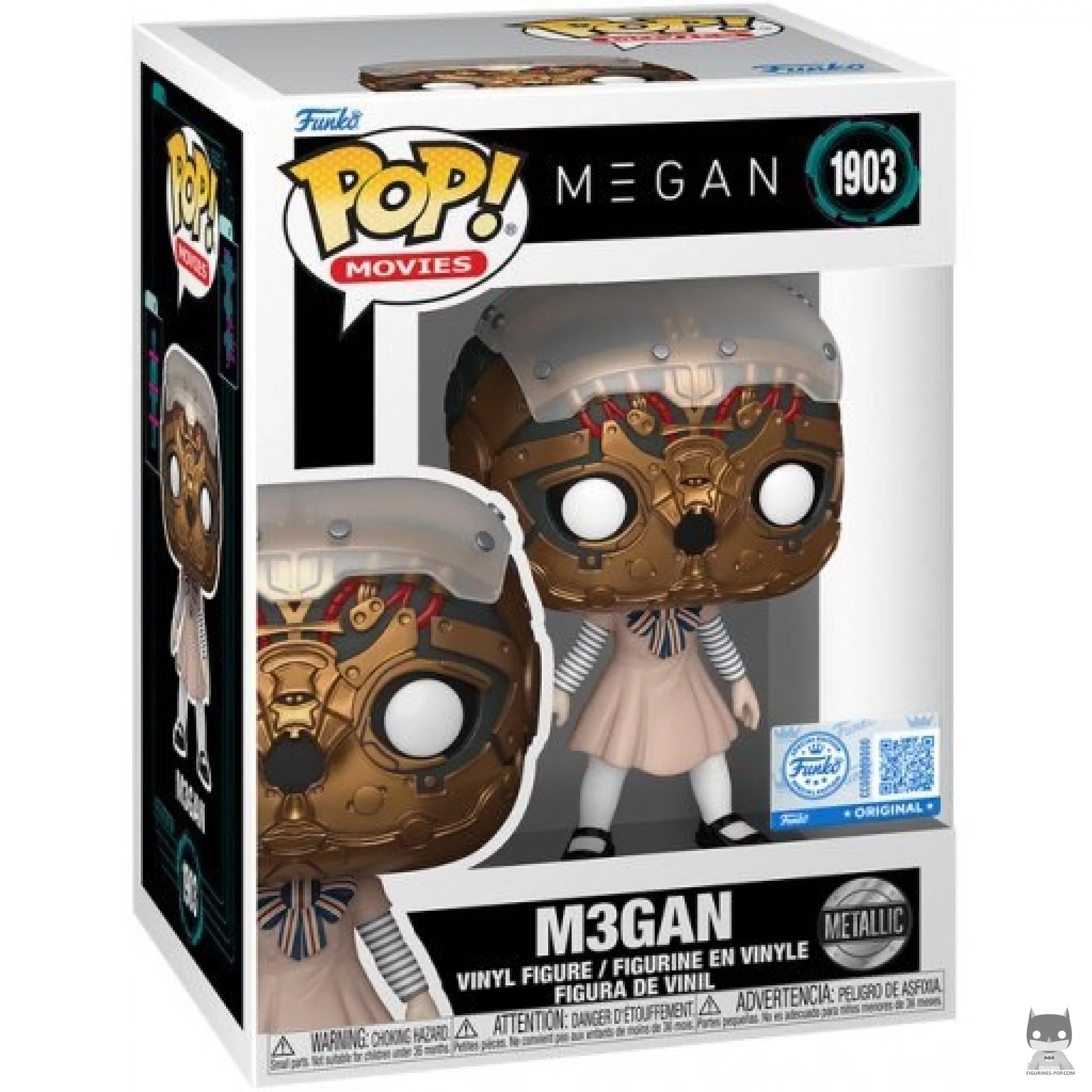 M3Gan (Metallic) Funko Pop! figure in its box