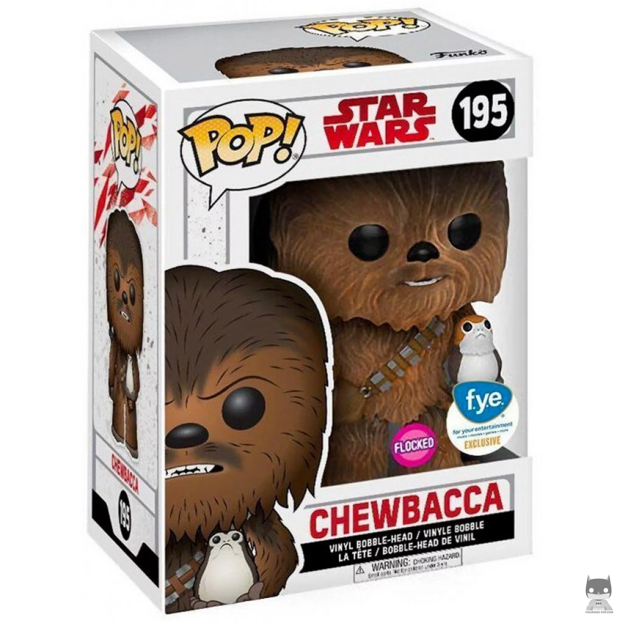 Chewbacca with Porgs (Flocked) Funko Pop! figure in its box
